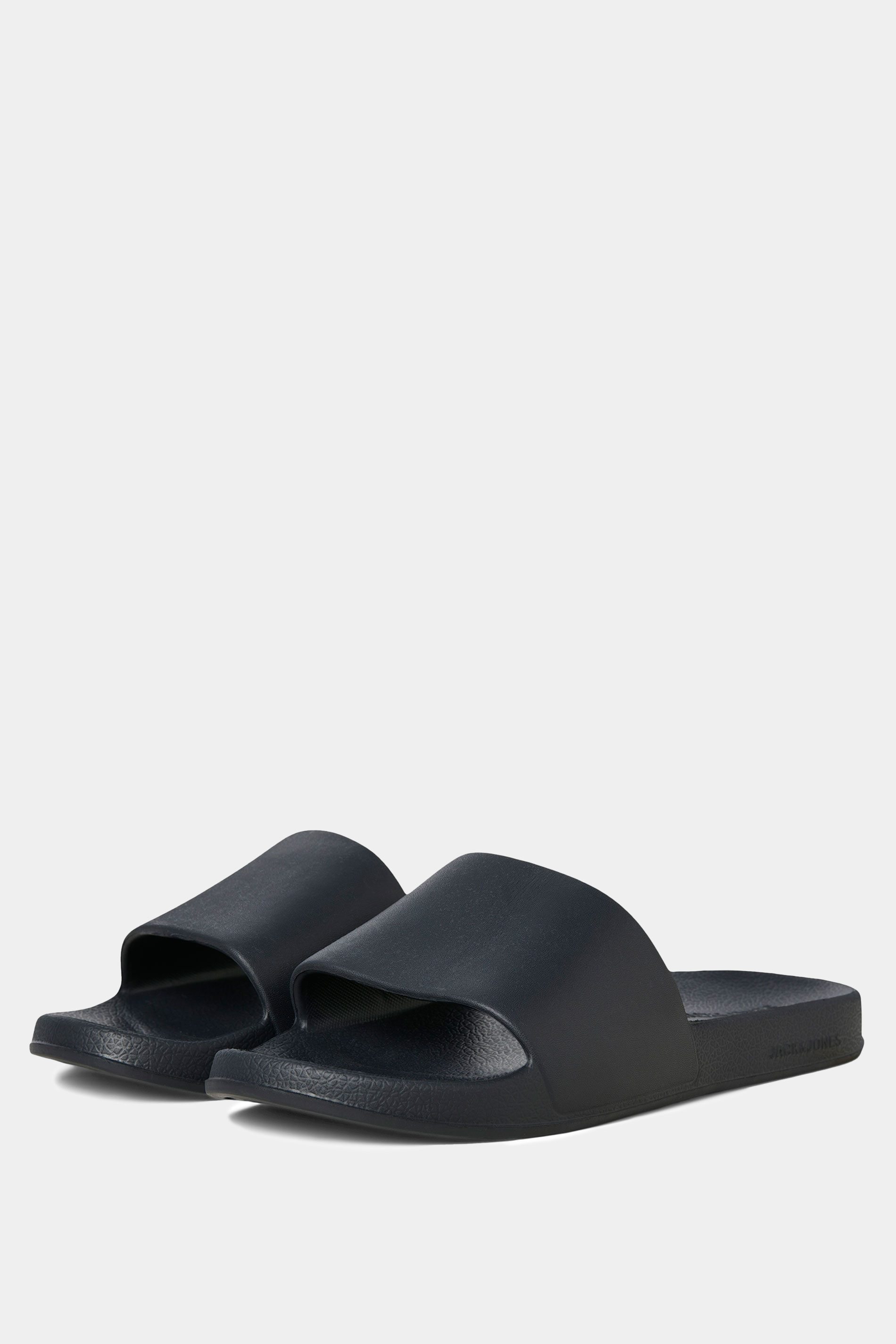 JACK & JONES Big & Tall Black Moulded Sliders | BadRhino 1