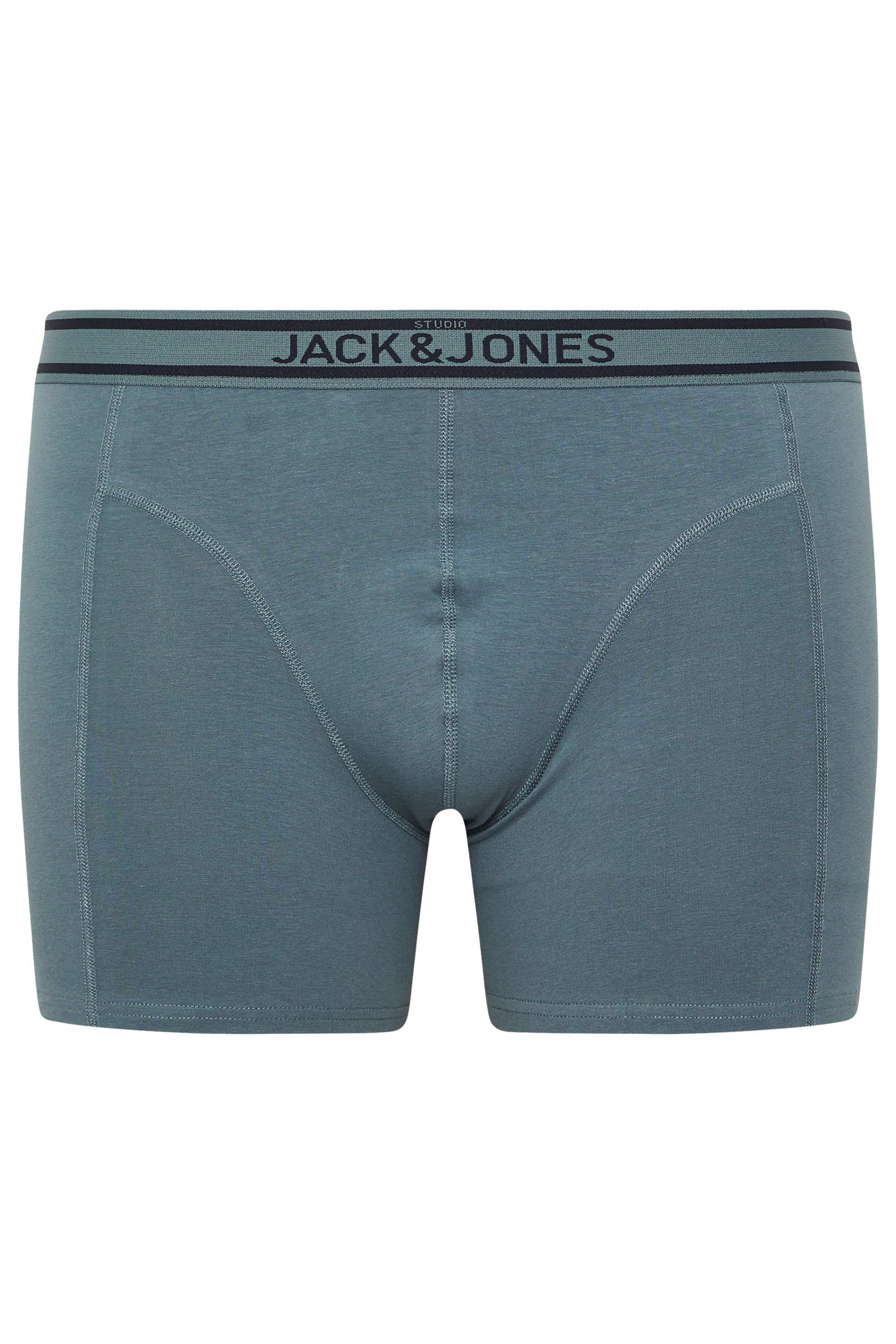 JACK & JONES Big & Tall 3 Pack Blue/Grey/Navy Blue Boxers | BadRhino 5