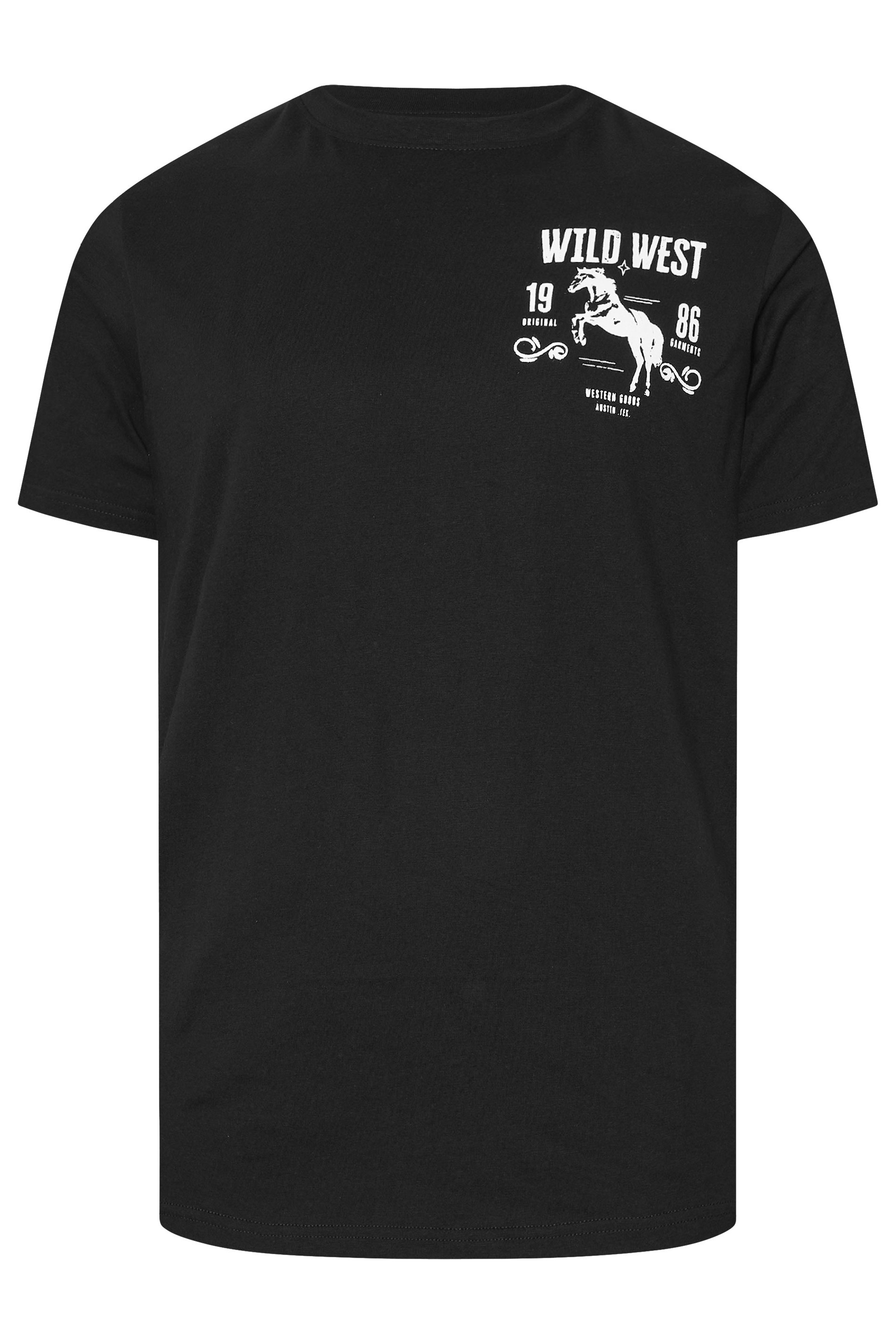 BadRhino Big & Tall Black 'Wild West' Graphic T-Shirt | BadRhino 3