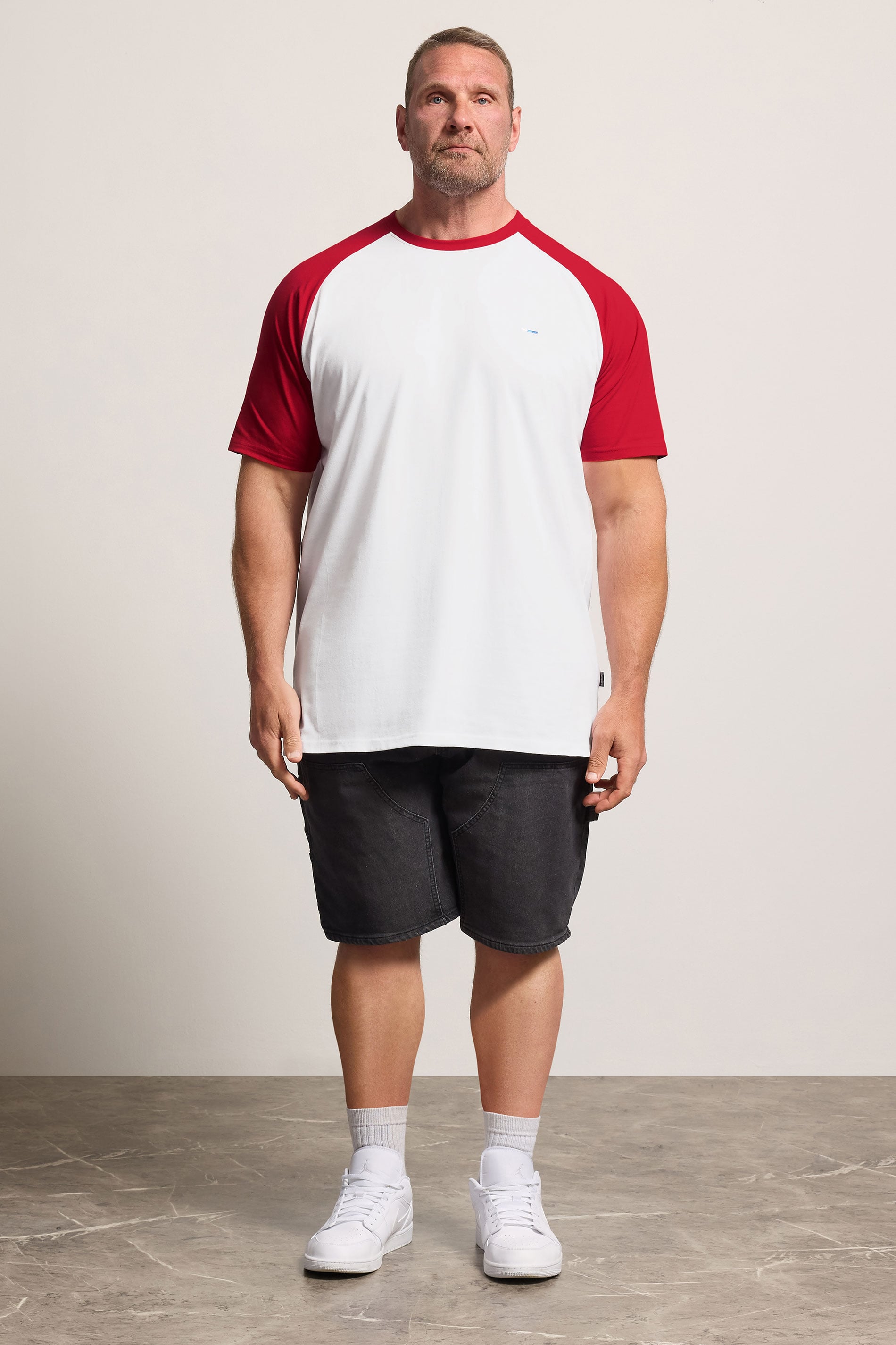 BadRhino Big & Tall Red & White Extra Long Raglan T-Shirt | BadRhino 1