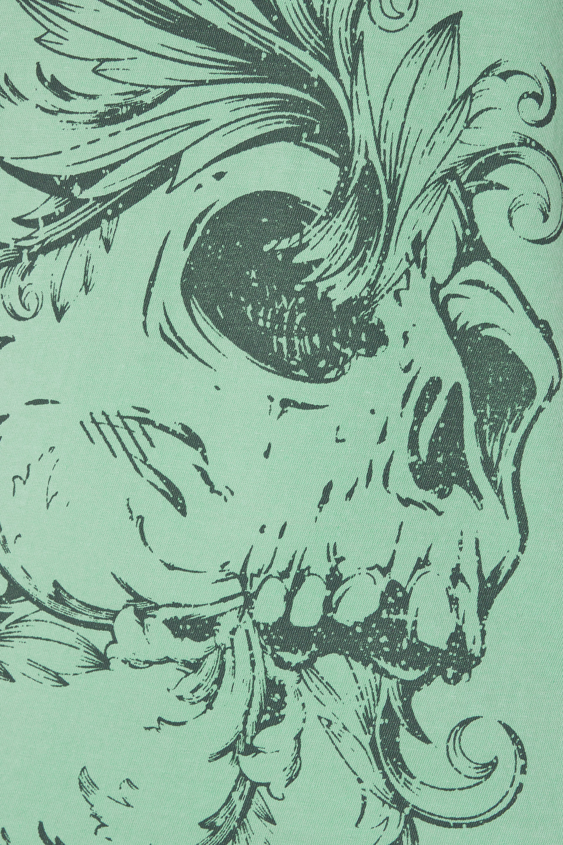 BadRhino Big & Tall Light Green Acid Wash Skull Print Vest | BadRhino 5