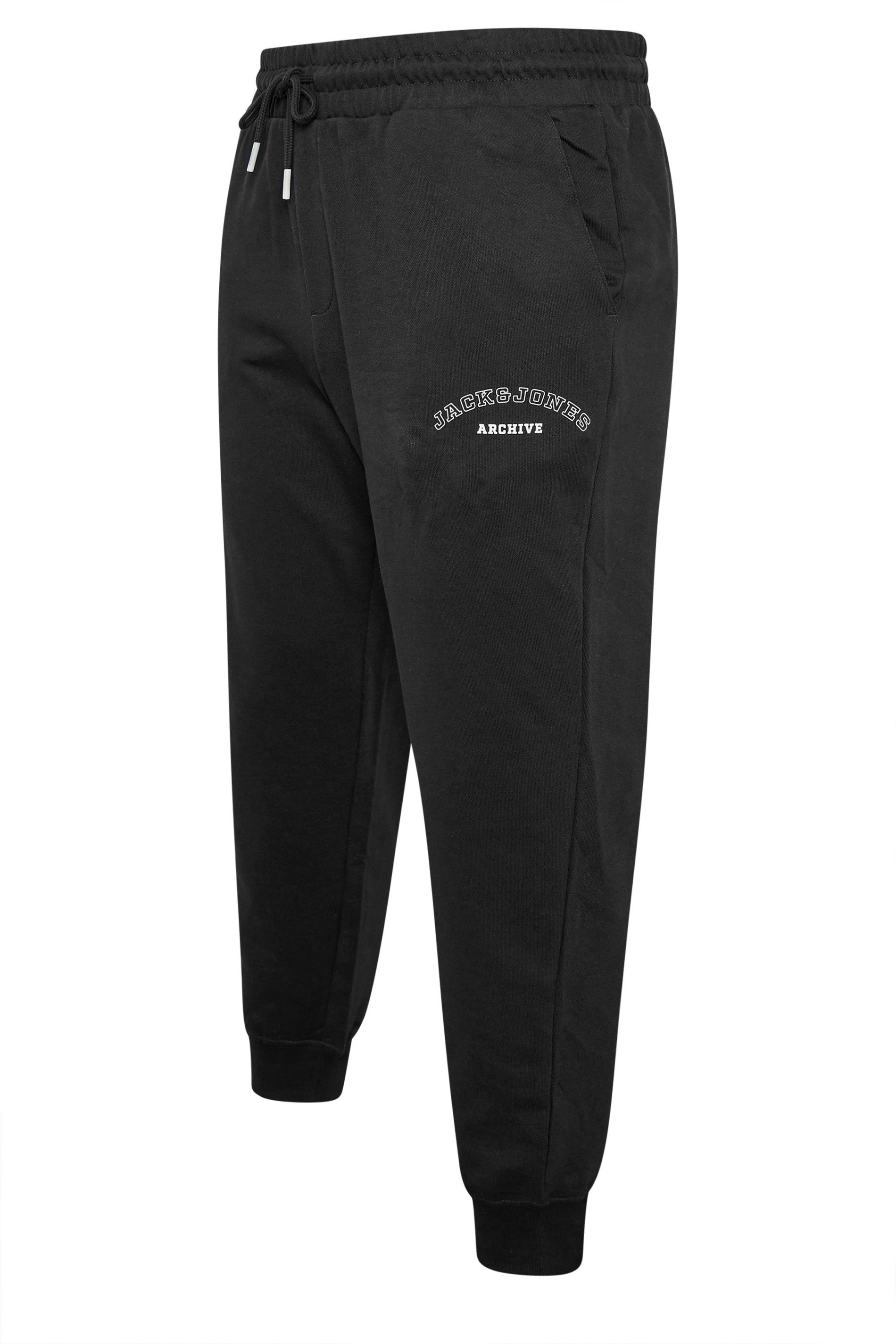 JACK & JONES Big & Tall Black Joggers | BadRhino 5