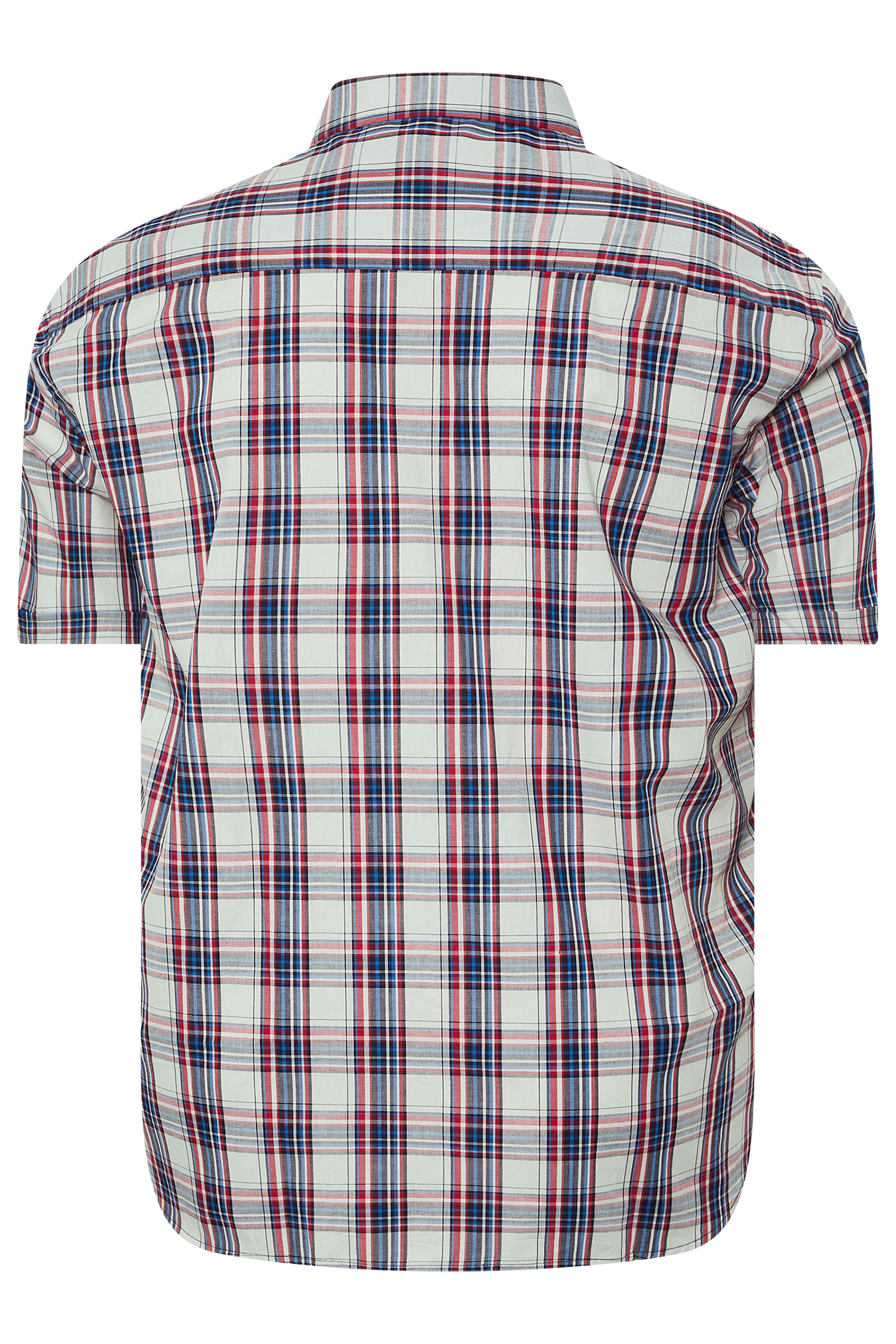 KAM Big & Tall White Check Shirt | BadRhino 3
