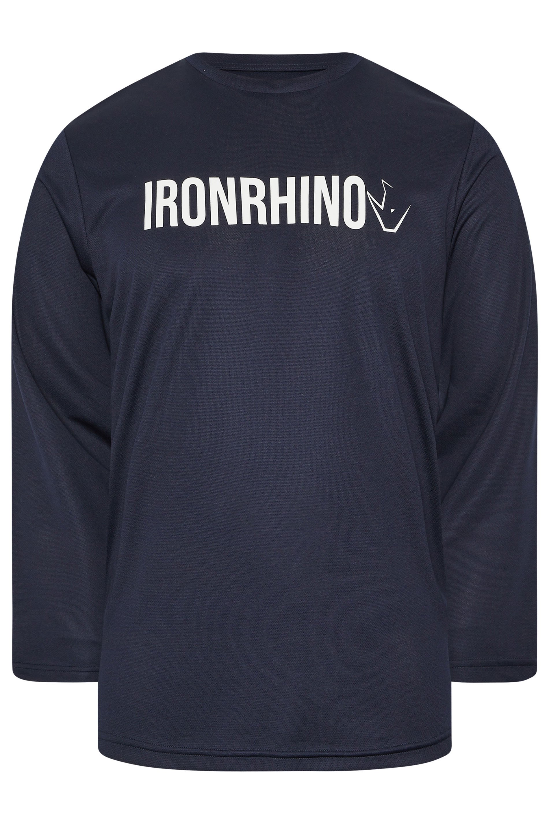 IronRhino Big & Tall Navy Blue Branded Performance Long Sleeve T-Shirt | BadRhino 1