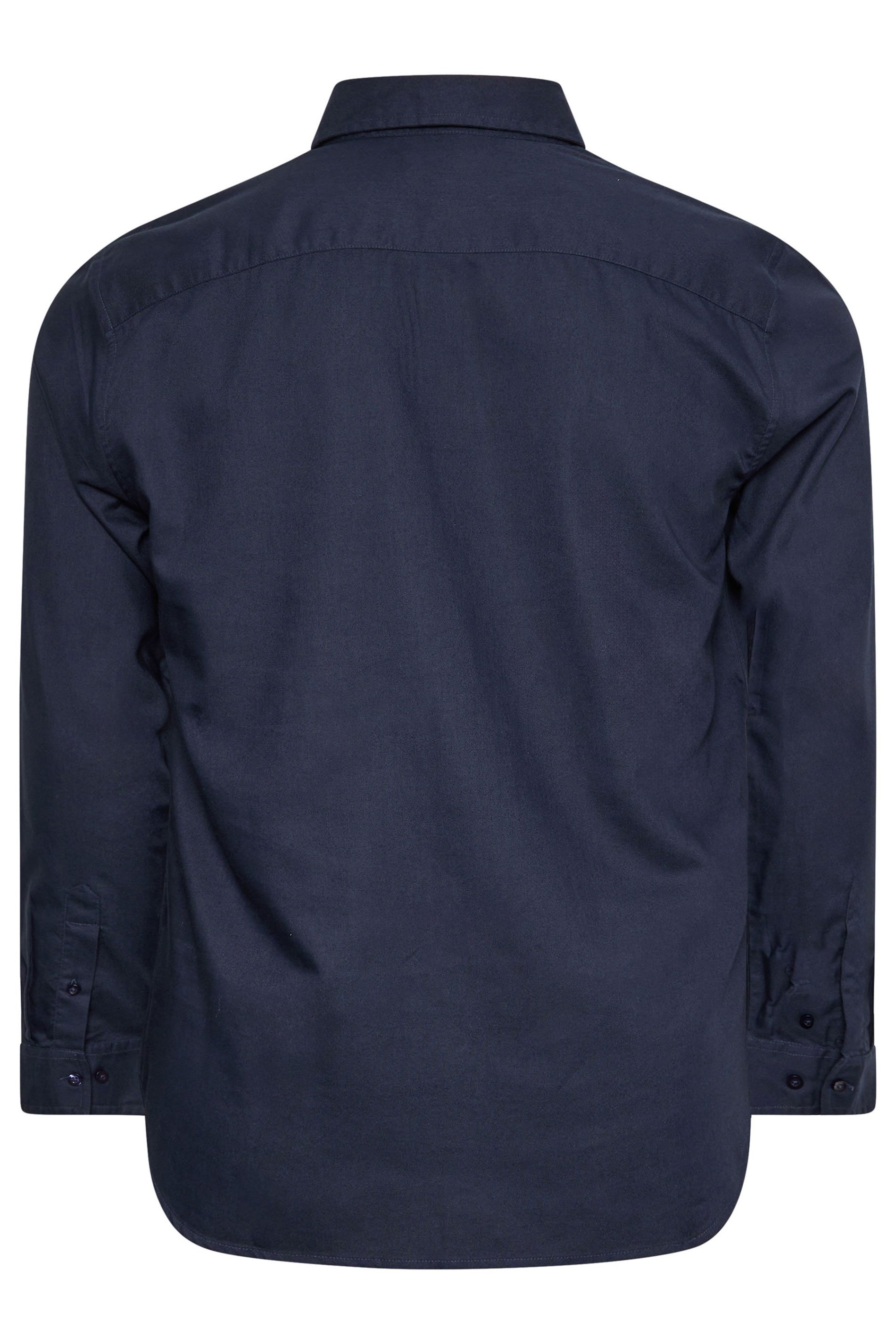 BadRhino Big & Tall Navy Blue Long Sleeve Oxford Shirt | BadRhino 7
