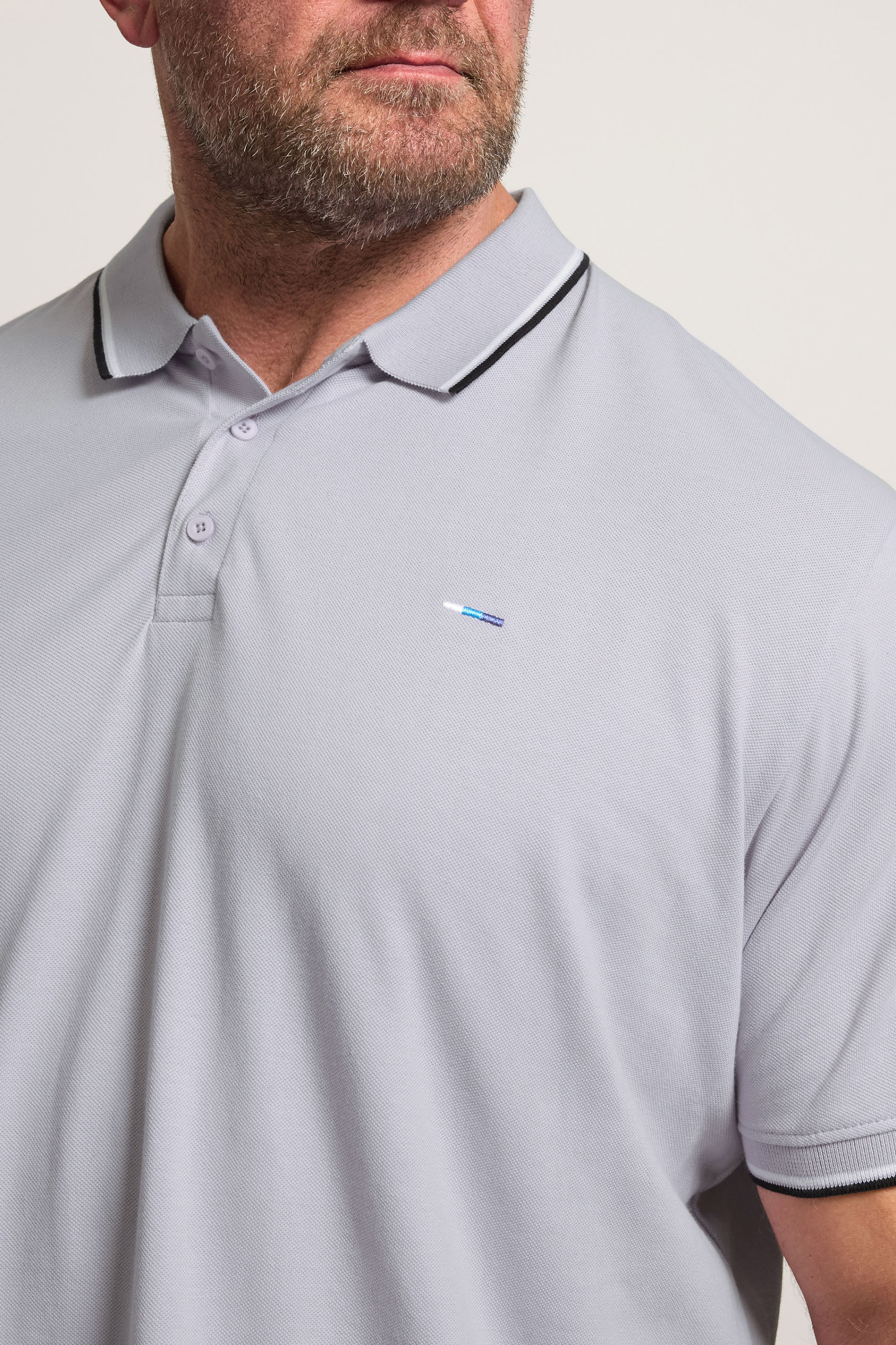 BadRhino Big & Tall Light Purple Tipped Polo Shirt | BadRhino 4