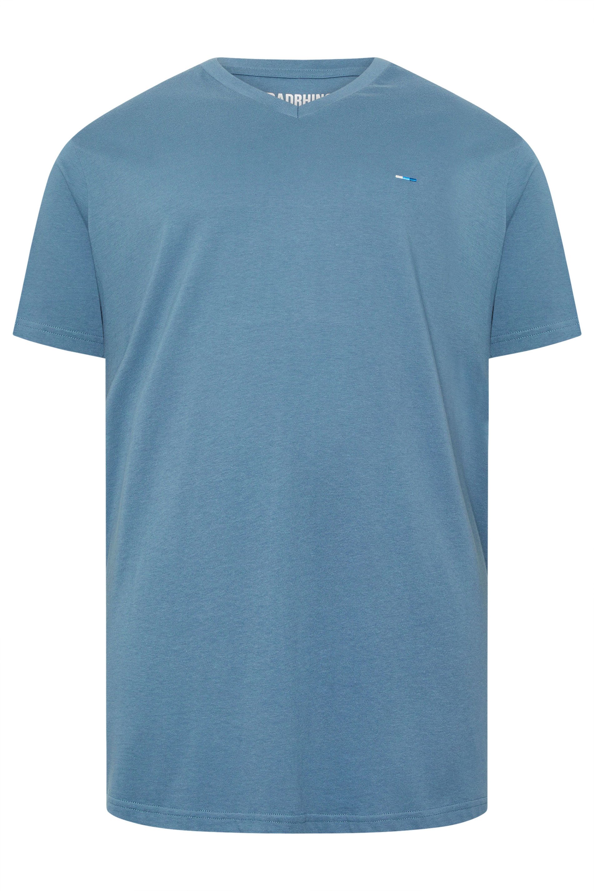 BadRhino Big & Tall Navy Blue 5 Pack Extra Long V-Neck T-Shirts | BadRhino 5