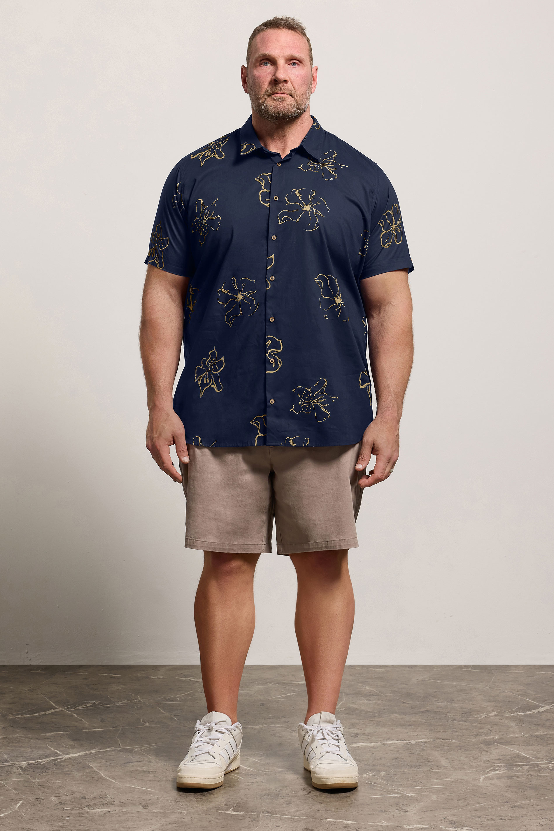 BEN SHERMAN Big & Tall Navy Blue Floral Print Shirt | BadRhino 1