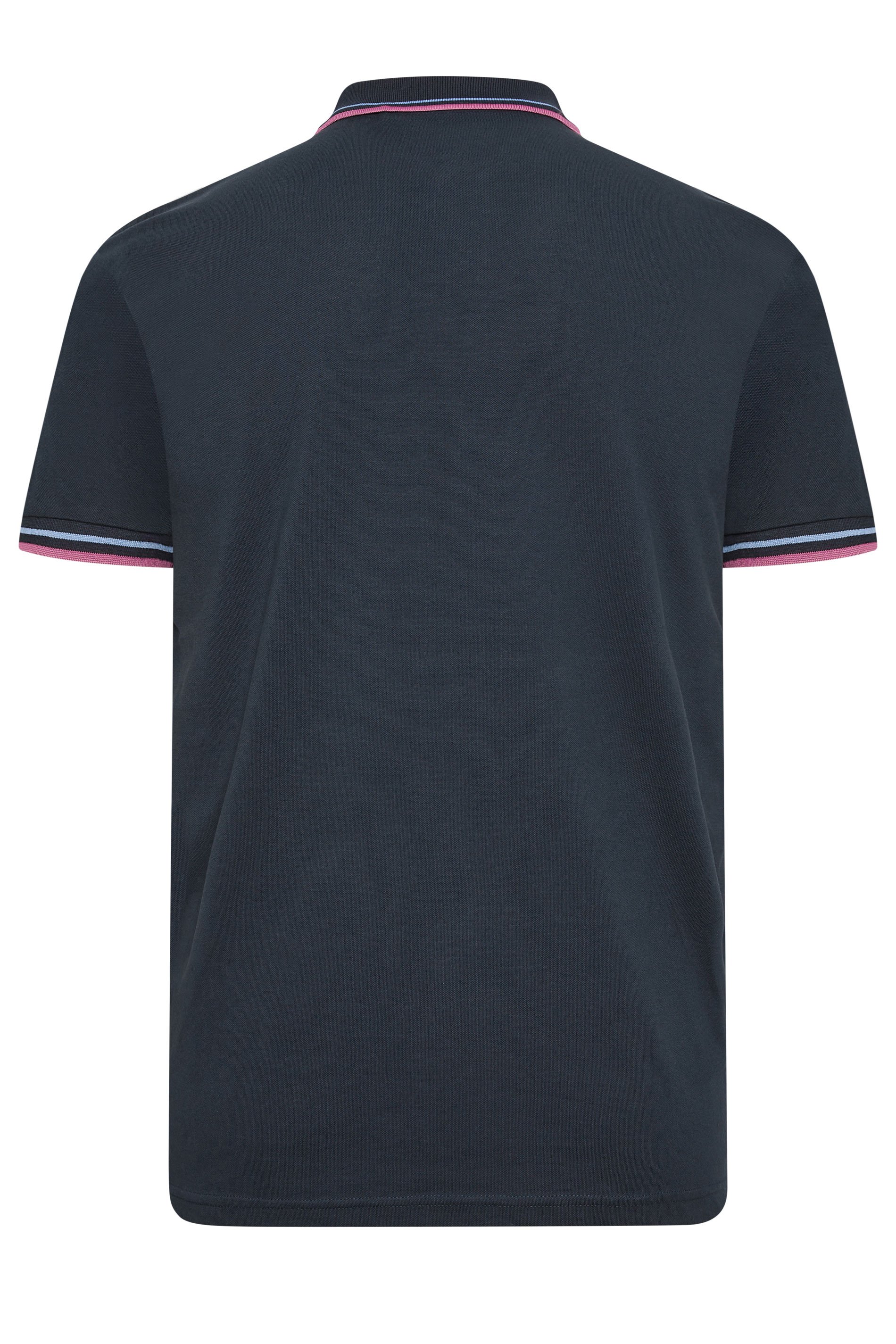LAMBRETTA Big & Tall Navy Blue Twin Tipped Polo Shirt | BadRhino 5