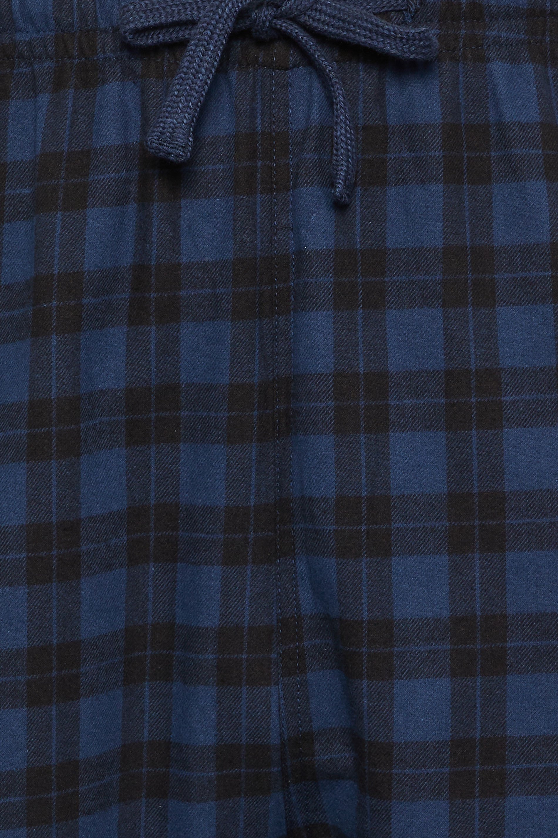 D555 Big & Tall Navy Blue Check Lounge Trousers | BadRhino 3