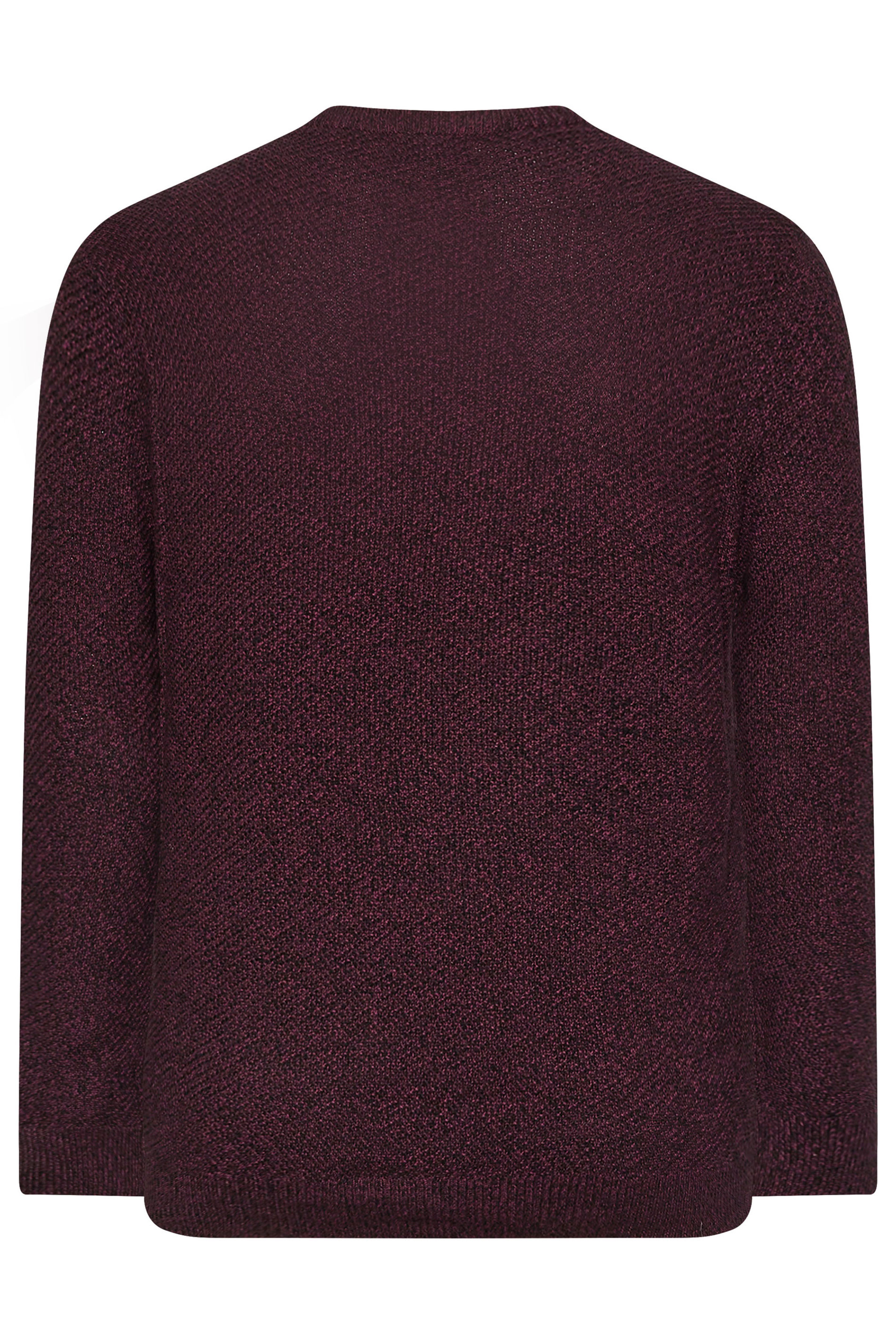 BadRhino Big & Tall Burgundy Red Crew Neck Knitted Jumper | BadRhino 5