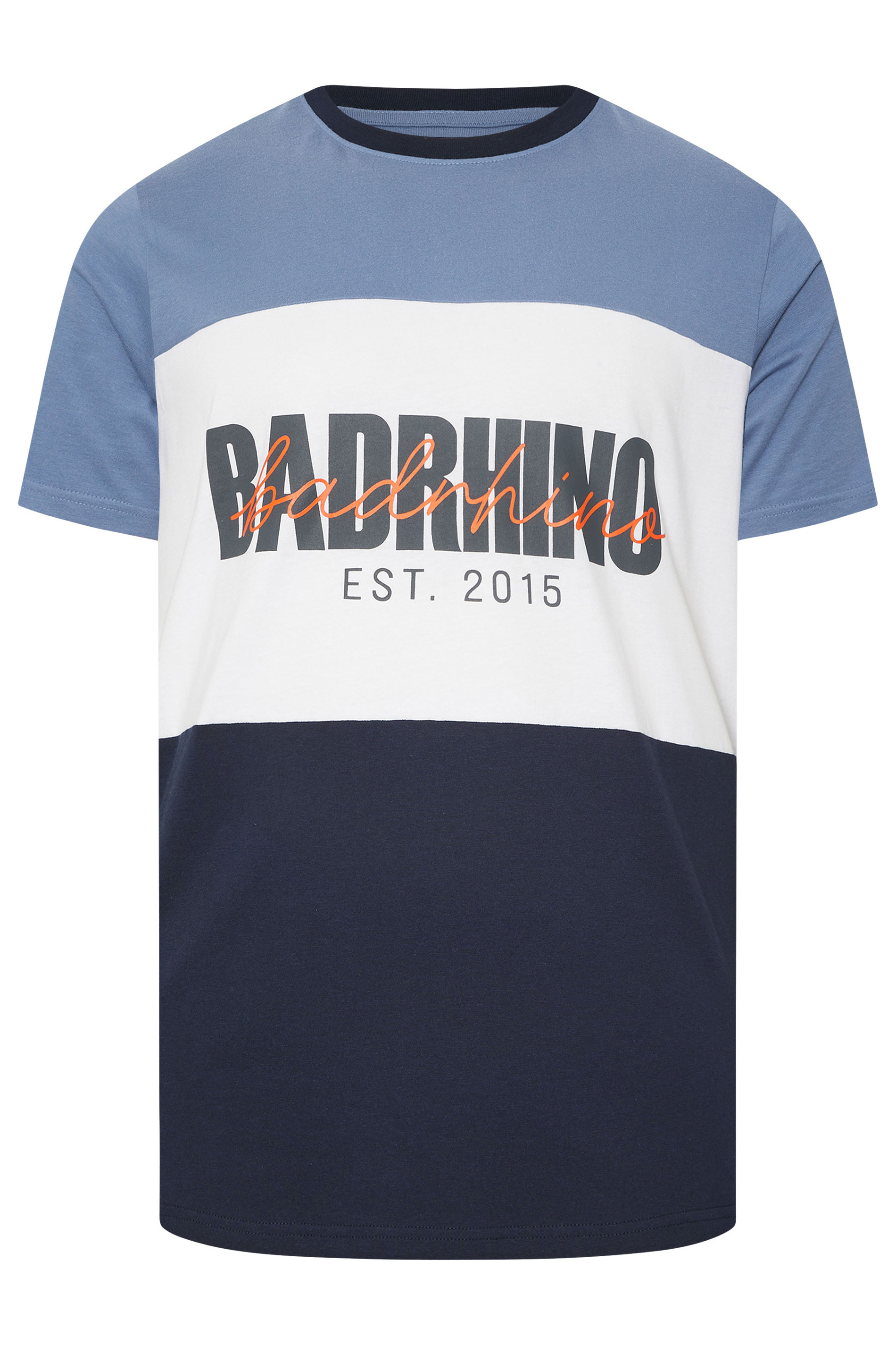 BadRhino Big & Tall Blue Cut & Sew Scripted T-Shirt | BadRhino 5