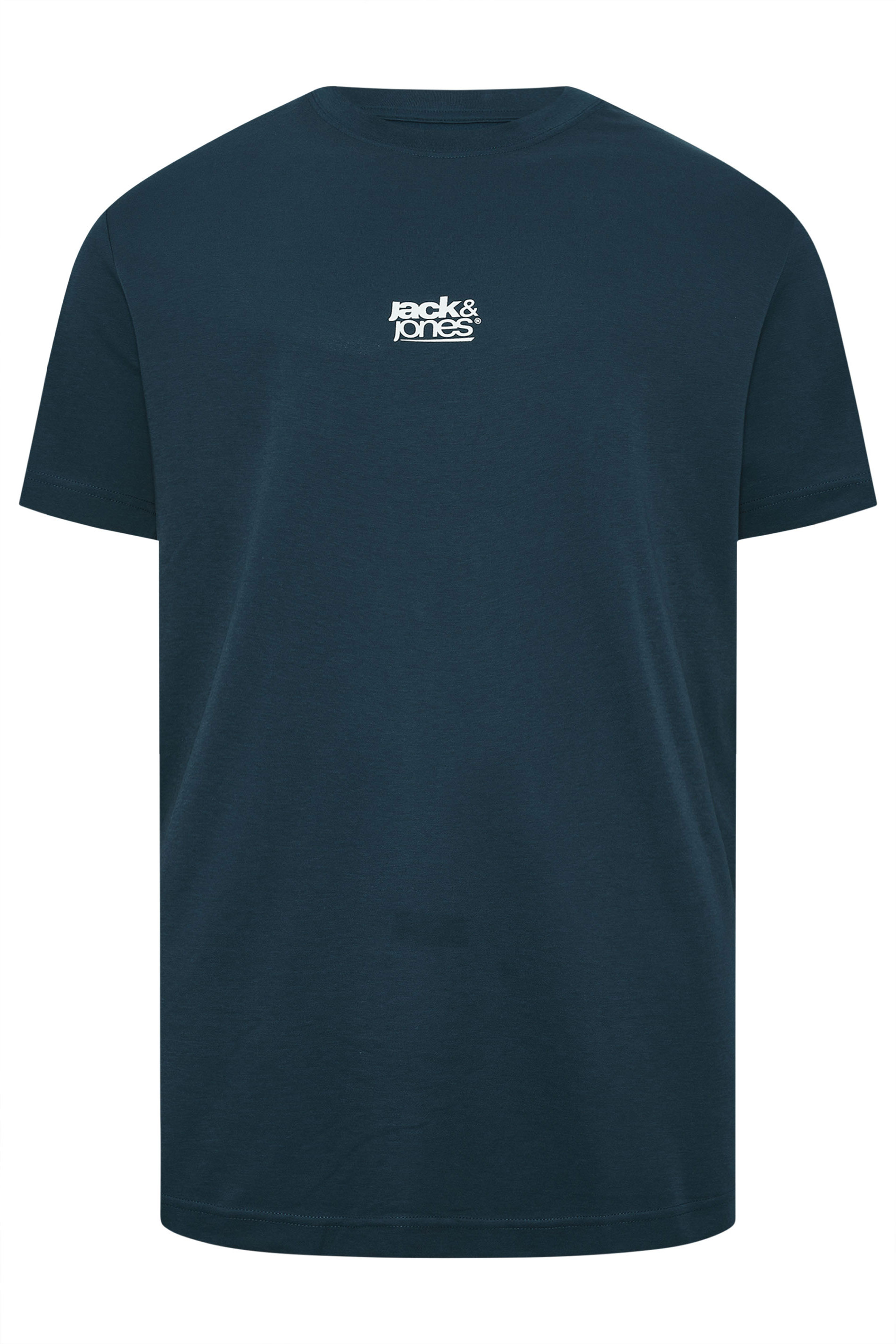 JACK & JONES Big & Tall 2 Pack Navy Blue & Off-White Graphic | BadRhino 9