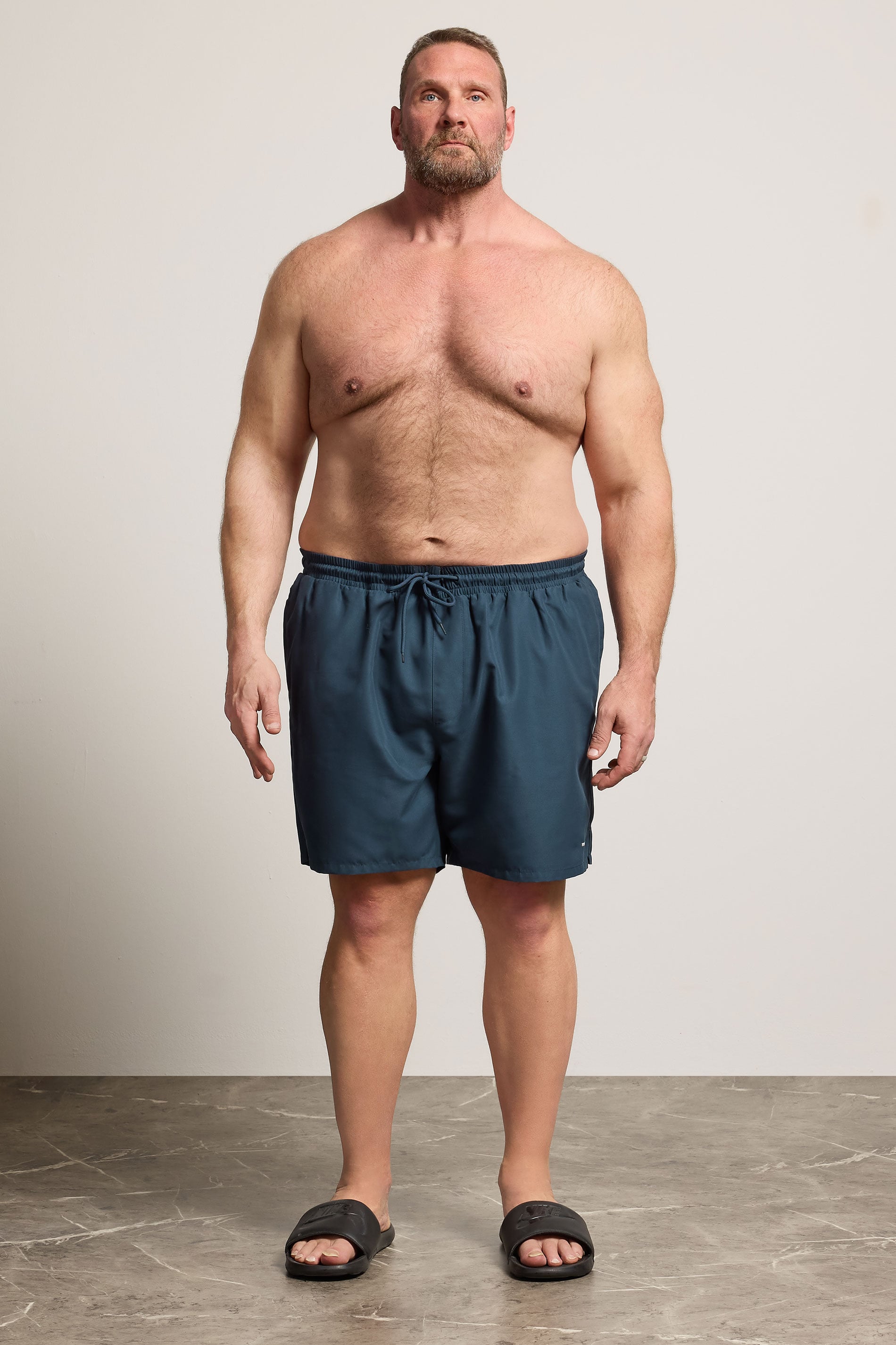 BadRhino Big & Tall Navy Blue Plain Swim Shorts | BadRhino 1