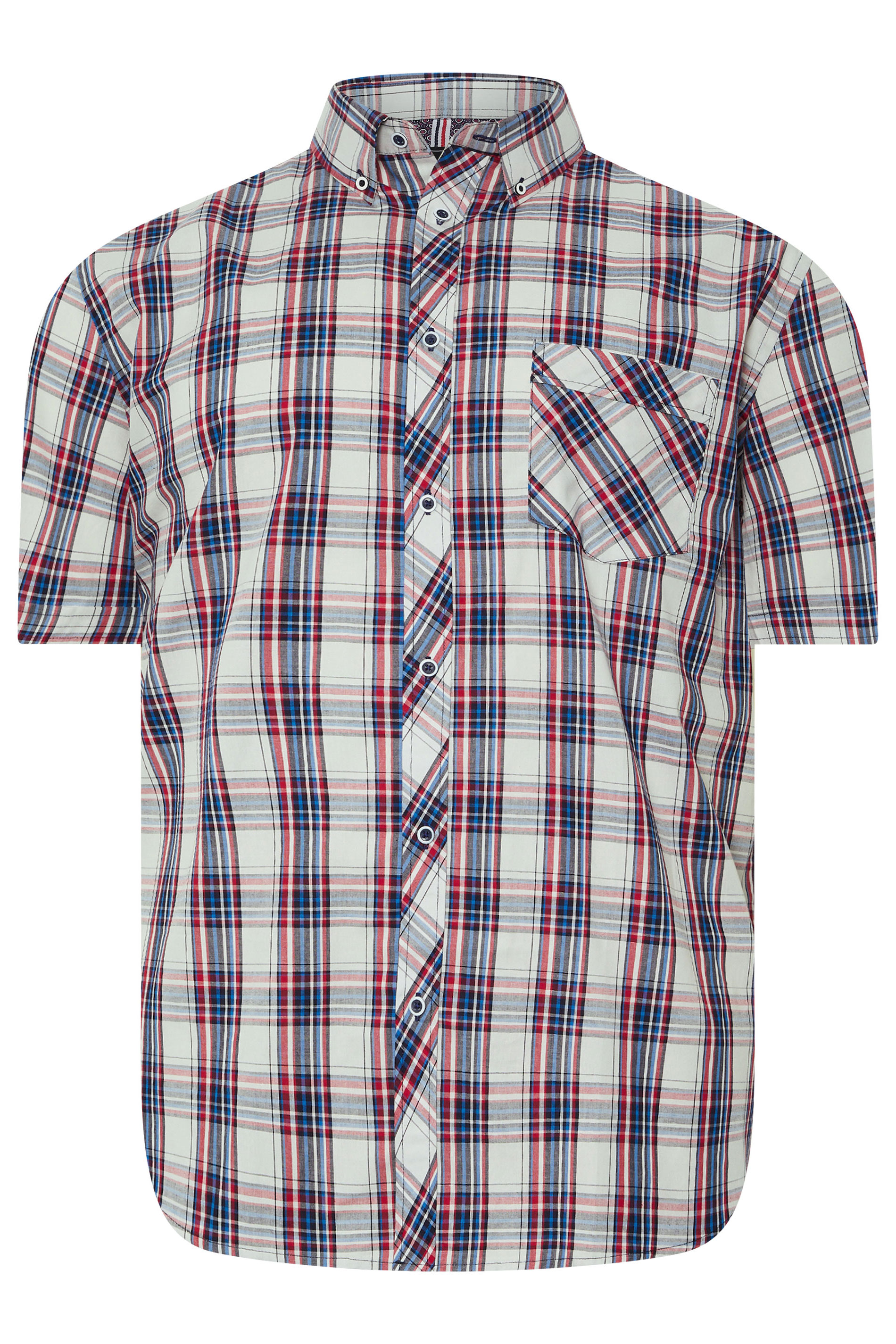 KAM Big & Tall White Check Shirt | BadRhino 2