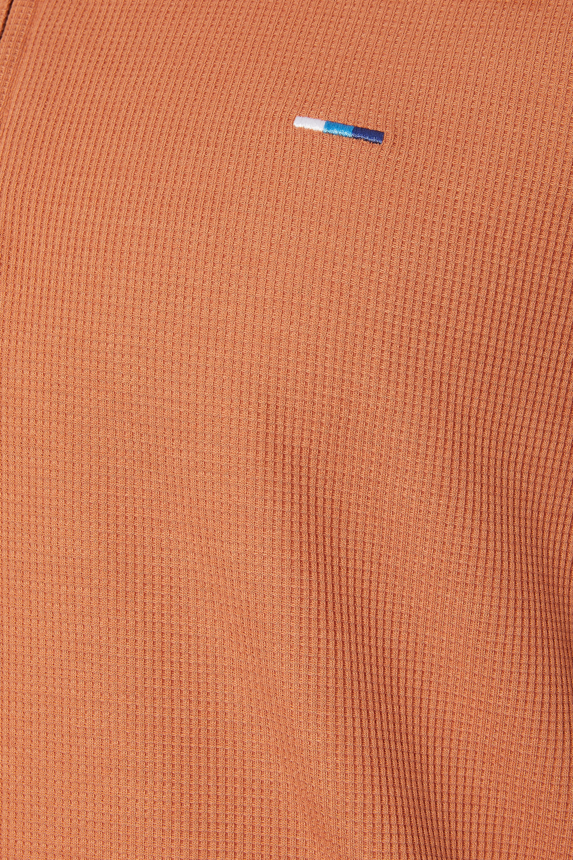 BadRhino Big & Tall Orange Waffle Texture Zip Polo Shirt | BadRhino 5