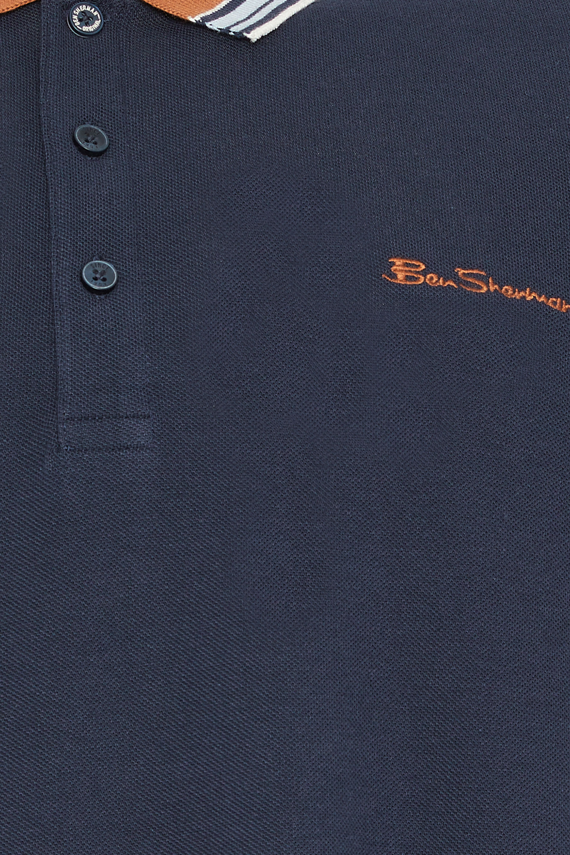 Ben Sherman Big & Tall Navy Blue House Collar Polo shirt | BadRhino 2
