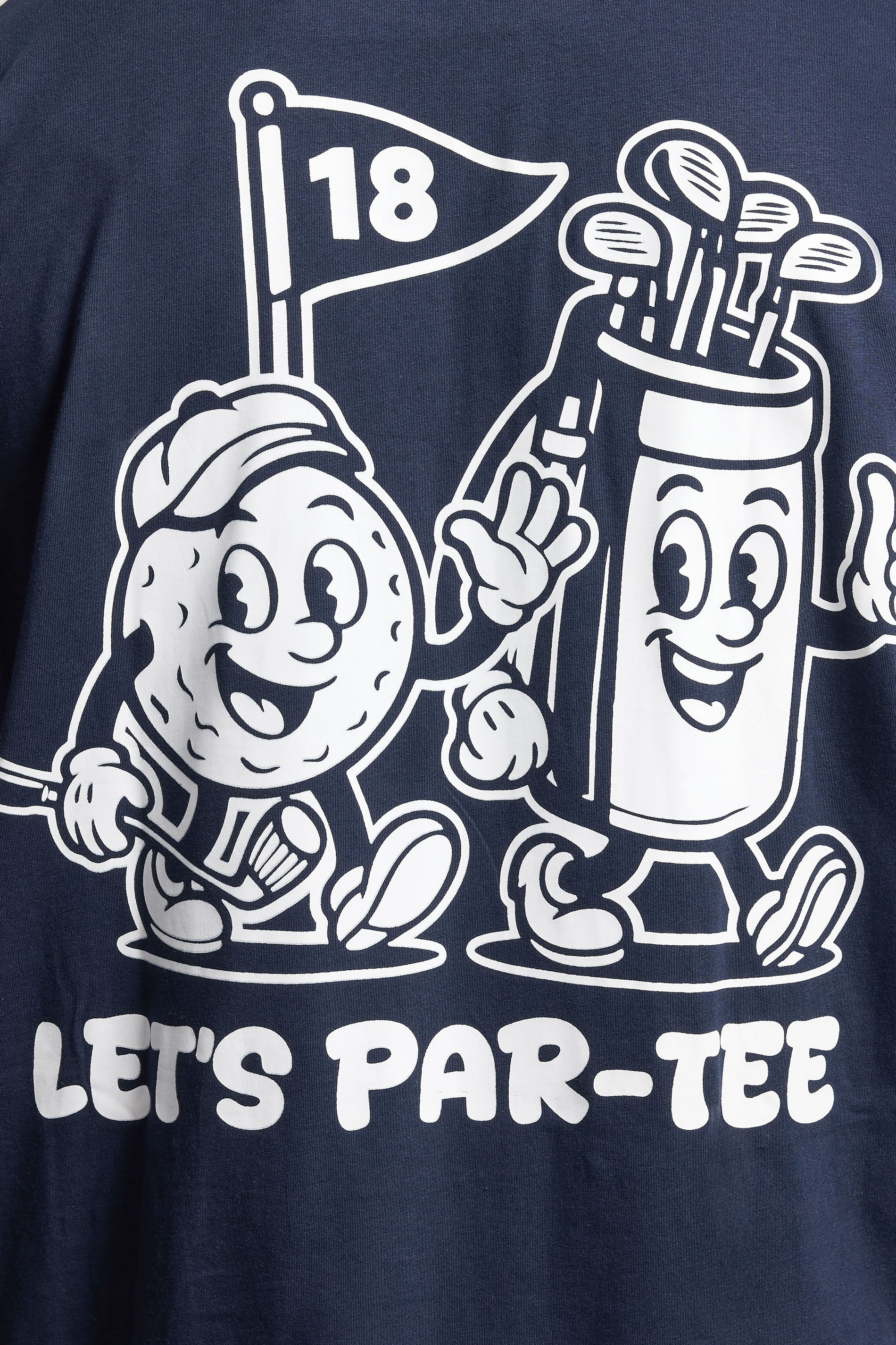 BadRhino Big & Tall Navy Blue Extra Long 'Cartoon Golf' Graphic T-Shirt | BadRhino 5