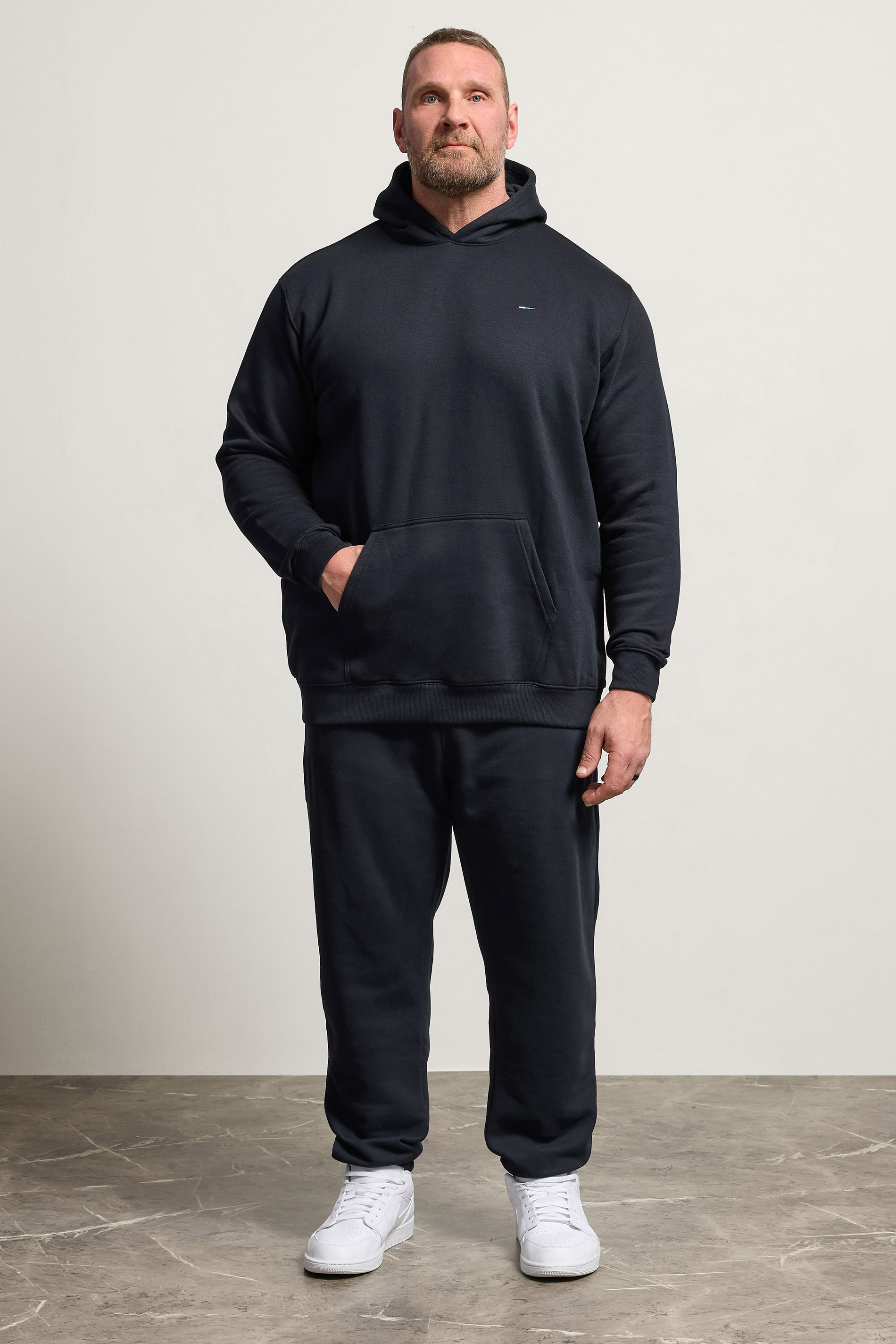 BadRhino Big & Tall Navy Blue Front Pocket Hoodie | BadRhino 1