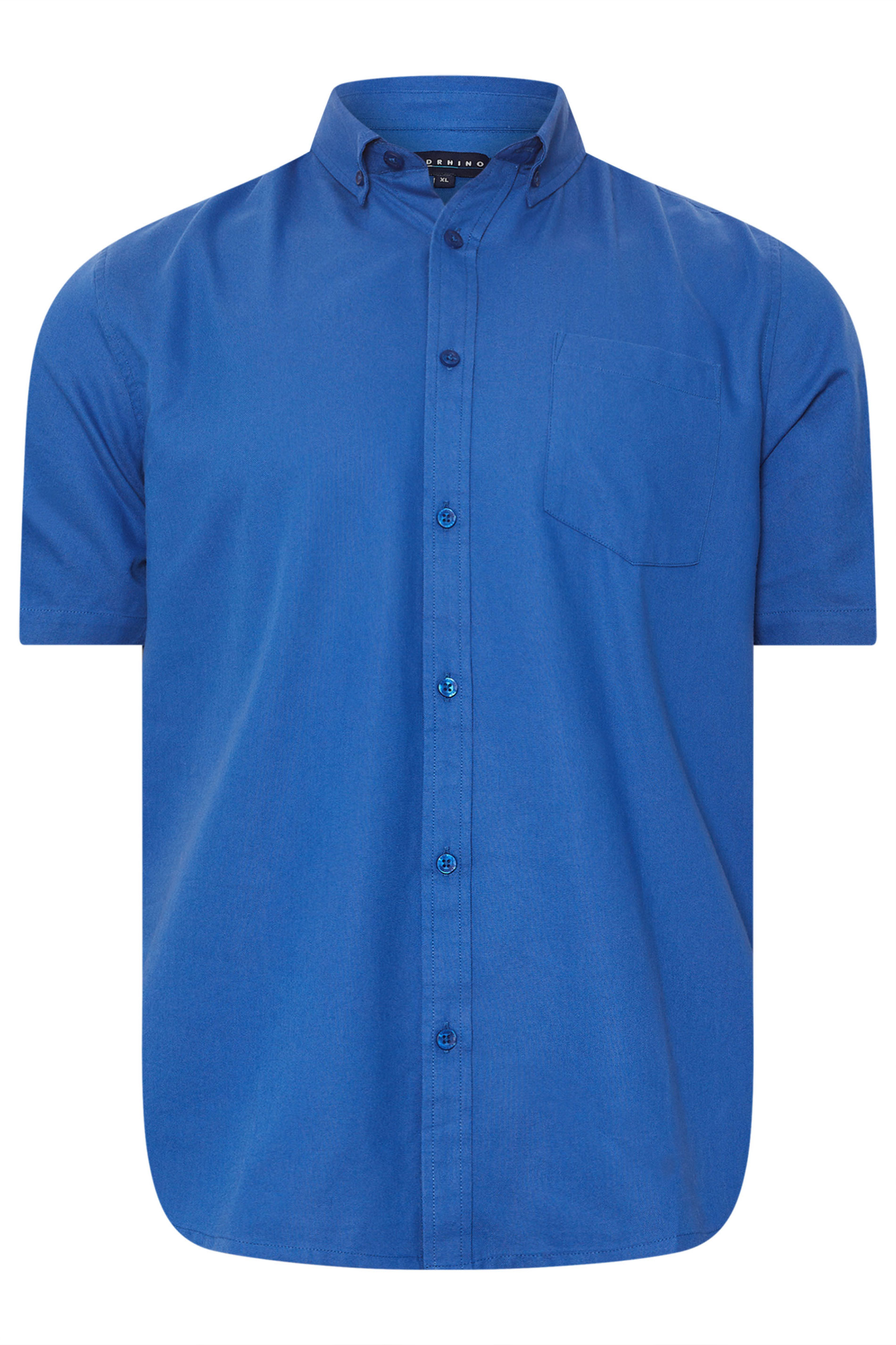 BadRhino Big & Tall Blue Short Sleeve Oxford Shirt | BadRhino 7