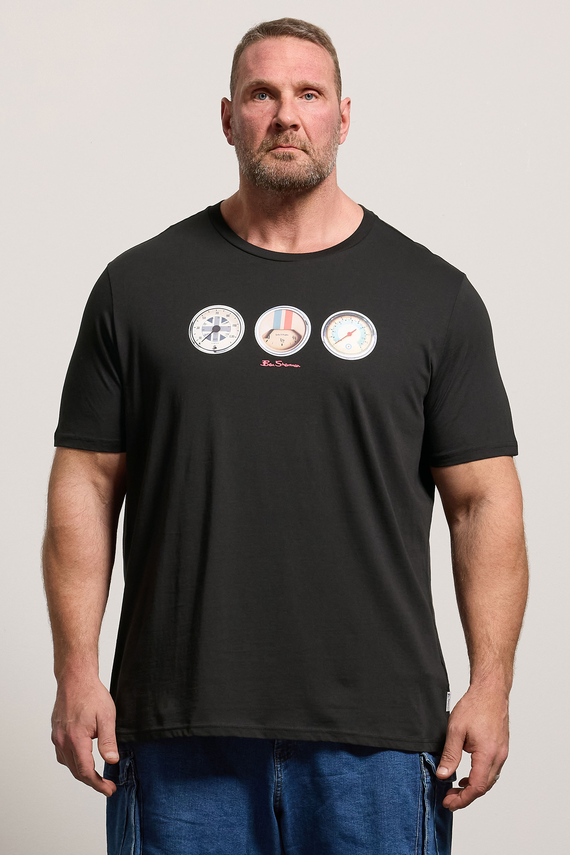 Ben Sherman Big & Tall Black Speed Graphic T-Shirt | BadRhino 3