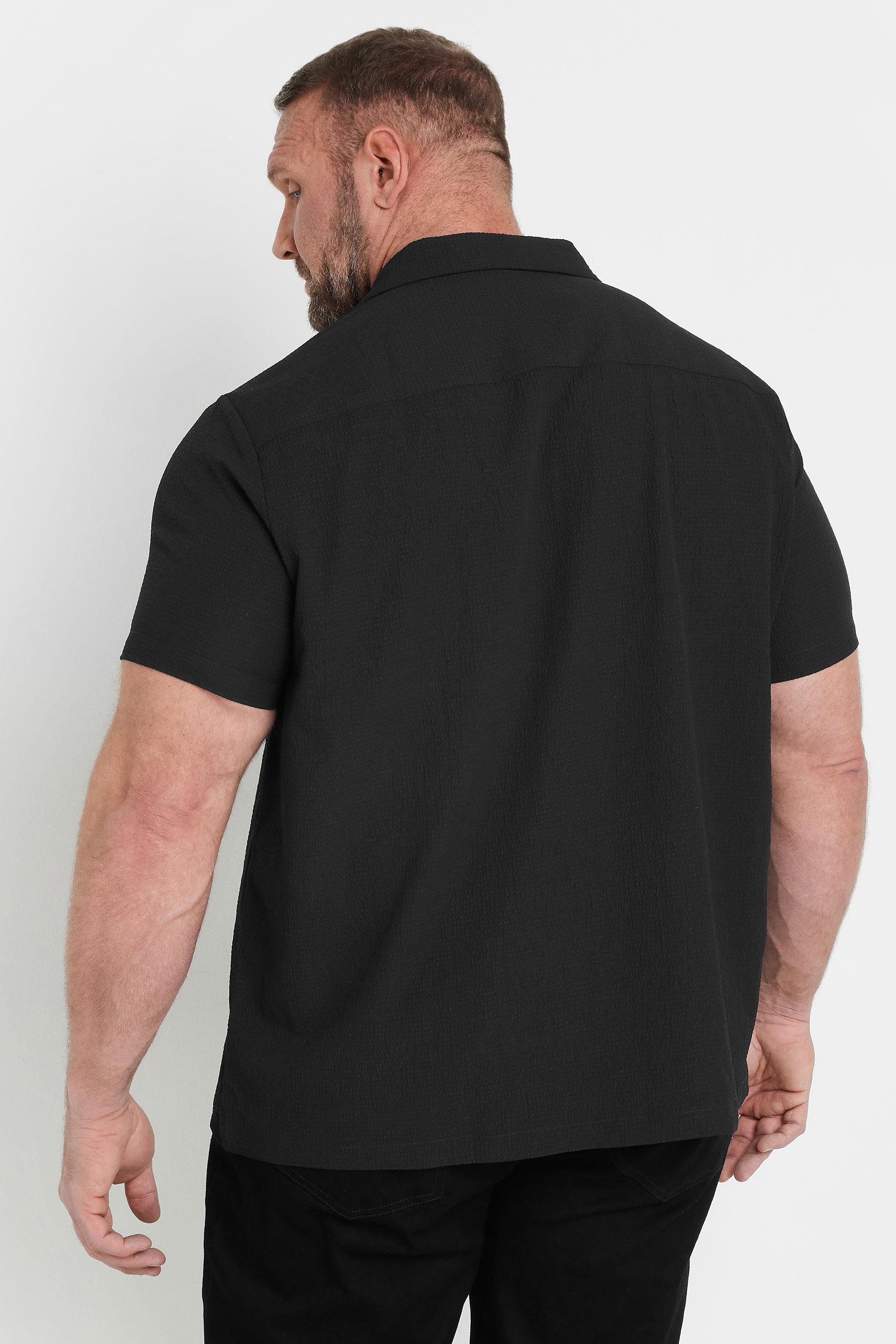 BadRhino Big & Tall Black Seersucker Shirt | BadRhino 4