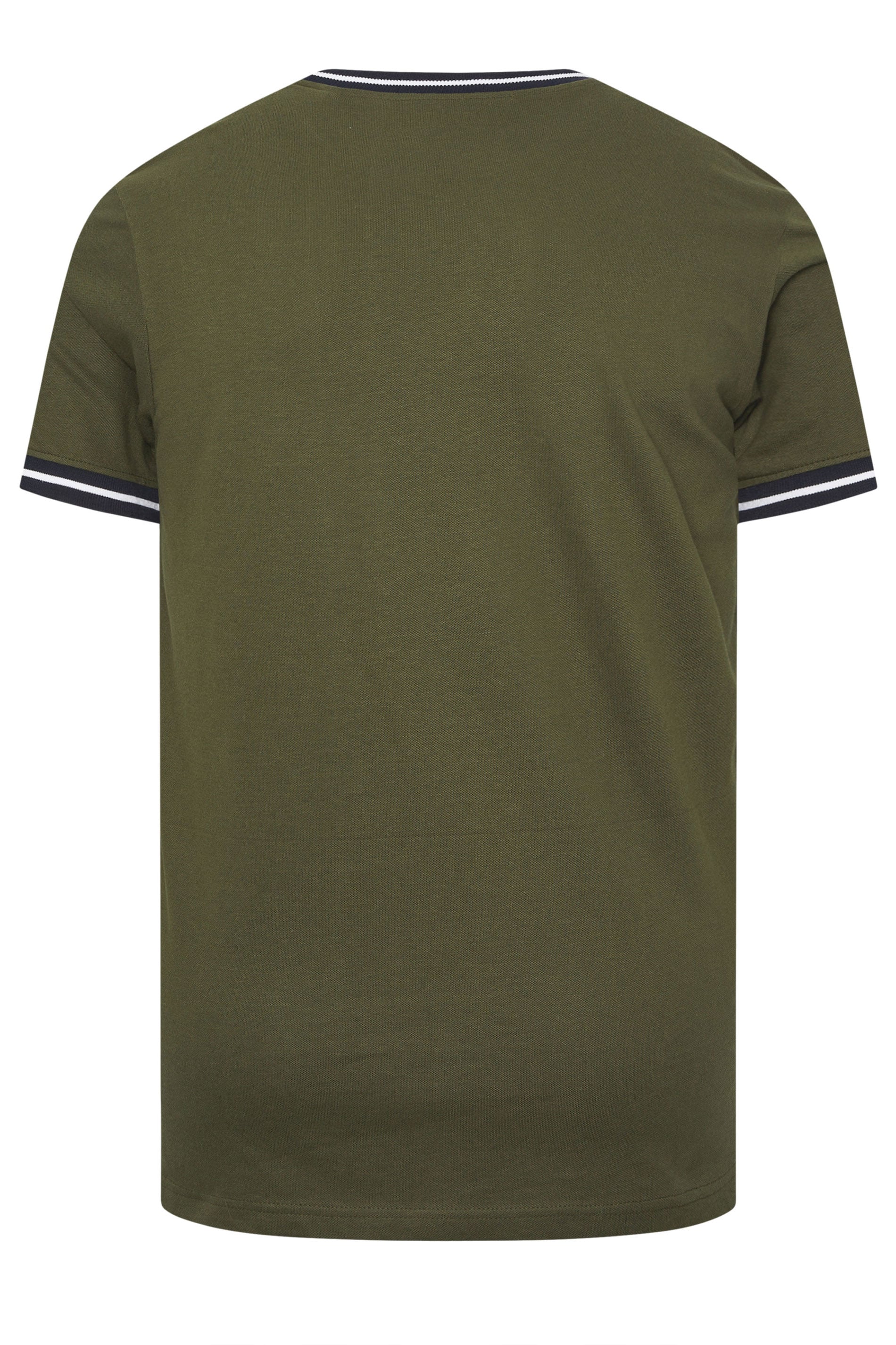 BadRhino Big & Tall Olive Green Extra Long Pique Ringer T-Shirt | BadRhino 8