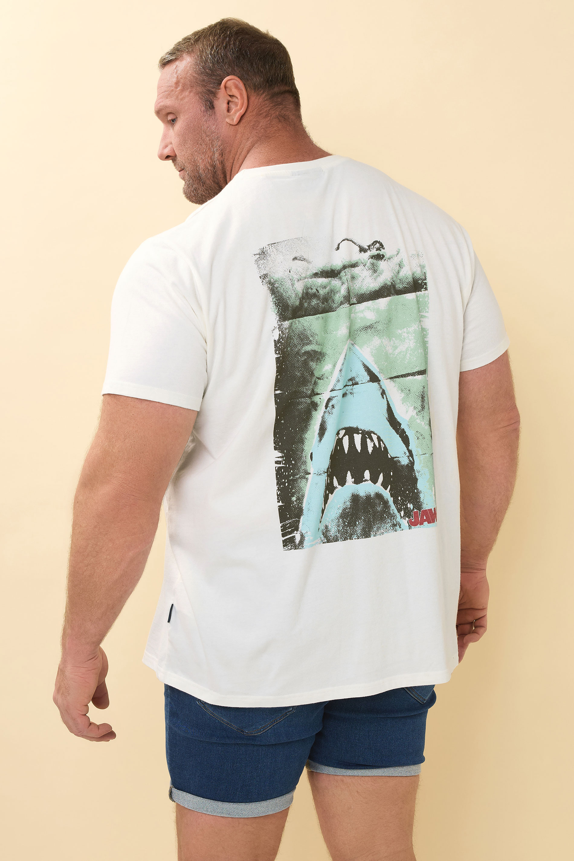 BadRhino Big & Tall Off White Jaws T-Shirt | BadRhino 3