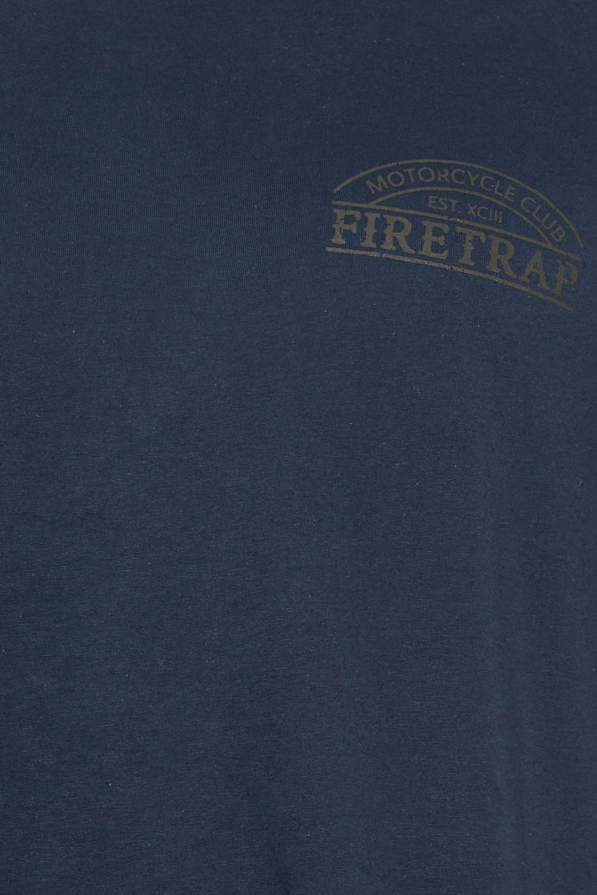 FIRETRAP Big & Tall Navy Blue Storm Skull Print T-Shirt | BadRhino 3