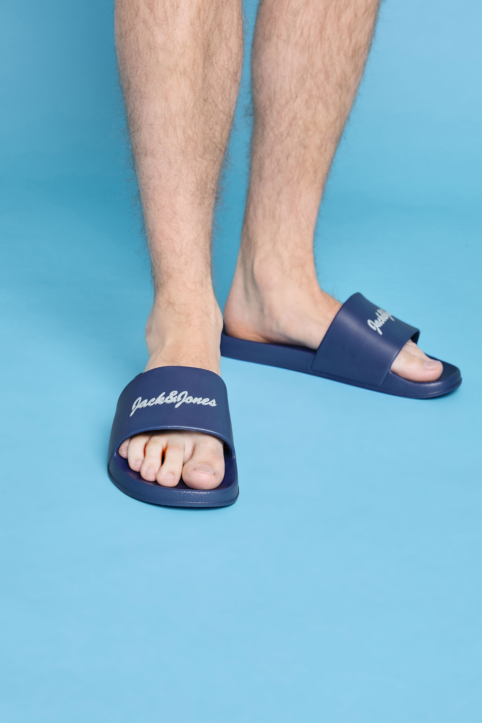 JACK & JONES Big & Tall Blue Moulded Logo Slider | BadRhino 1