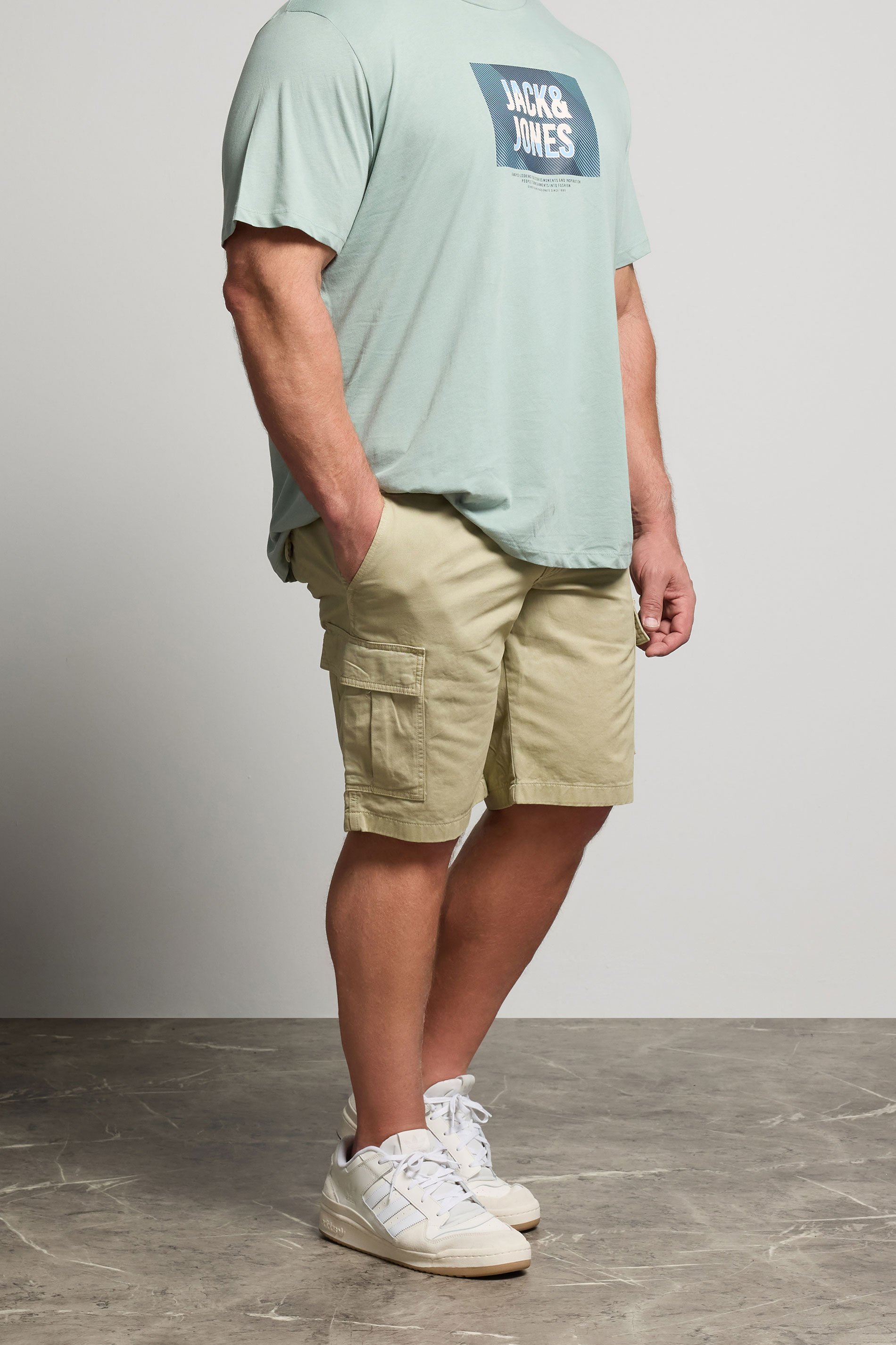 JACK & JONES Big & Tall Crockery Brown Cargo Shorts | BadRhino 1