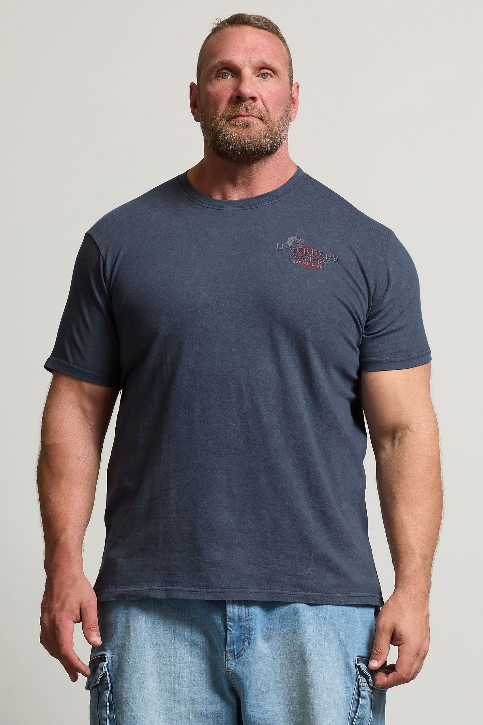 BadRhino Big & Tall Navy Blue 'Legendary Warriors' Print T-Shirt | BadRhino 2