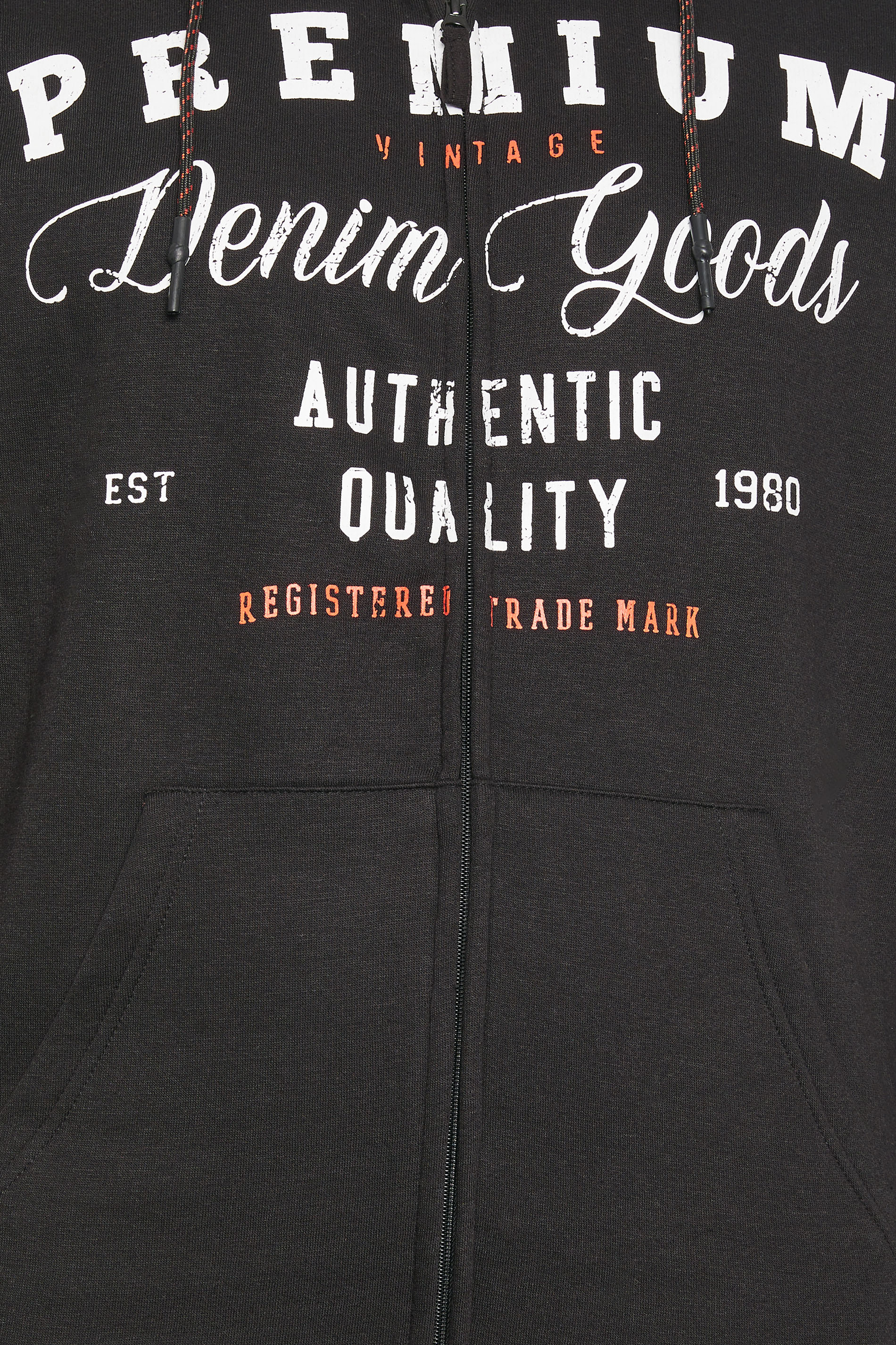 BadRhino Big & Tall Plus Size Mens Black Premium Authenic Zip Hoodie | BadRhino 4