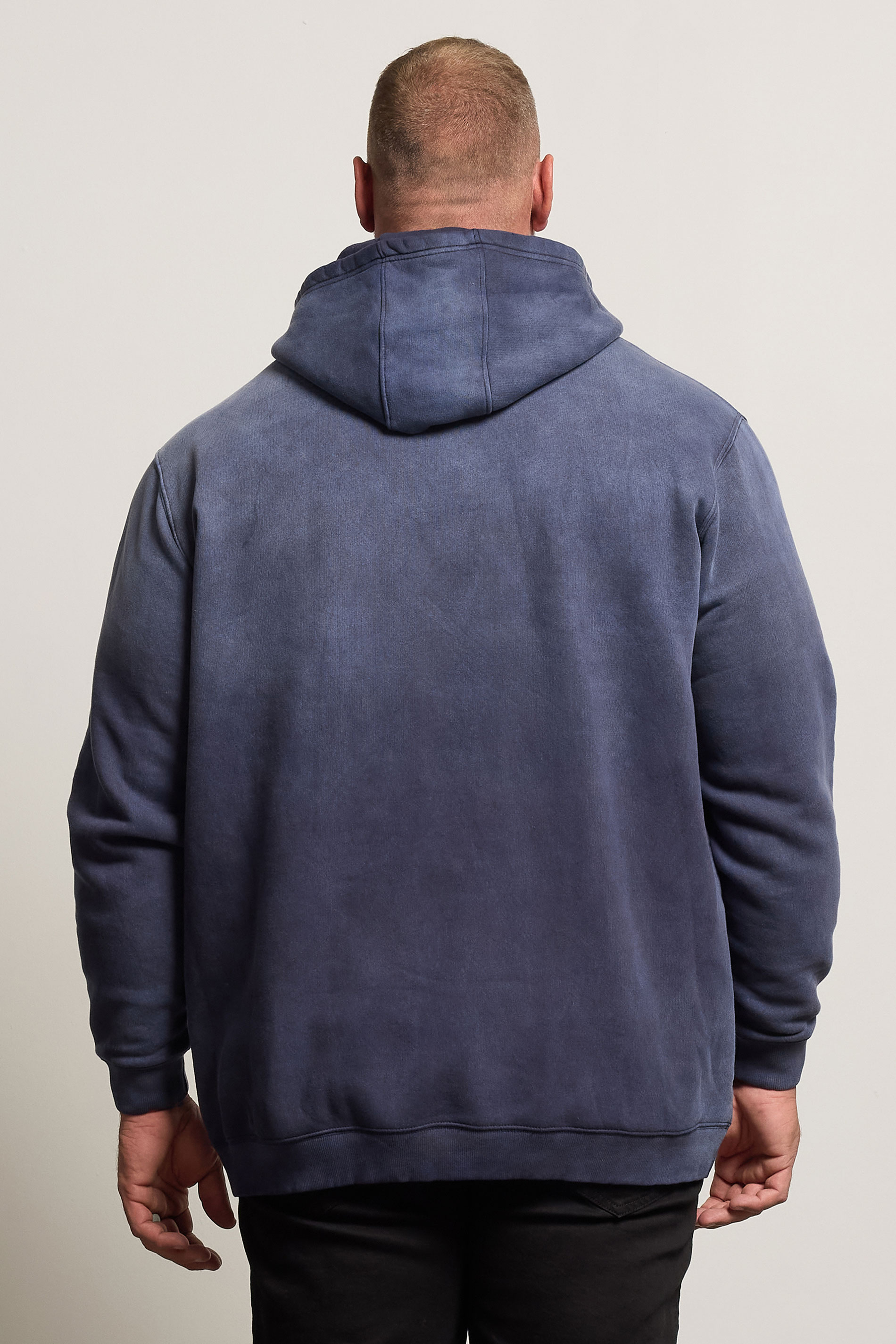 BadRhino Big & Tall Navy Blue Sun Bleached Hoodie | BadRhino 4