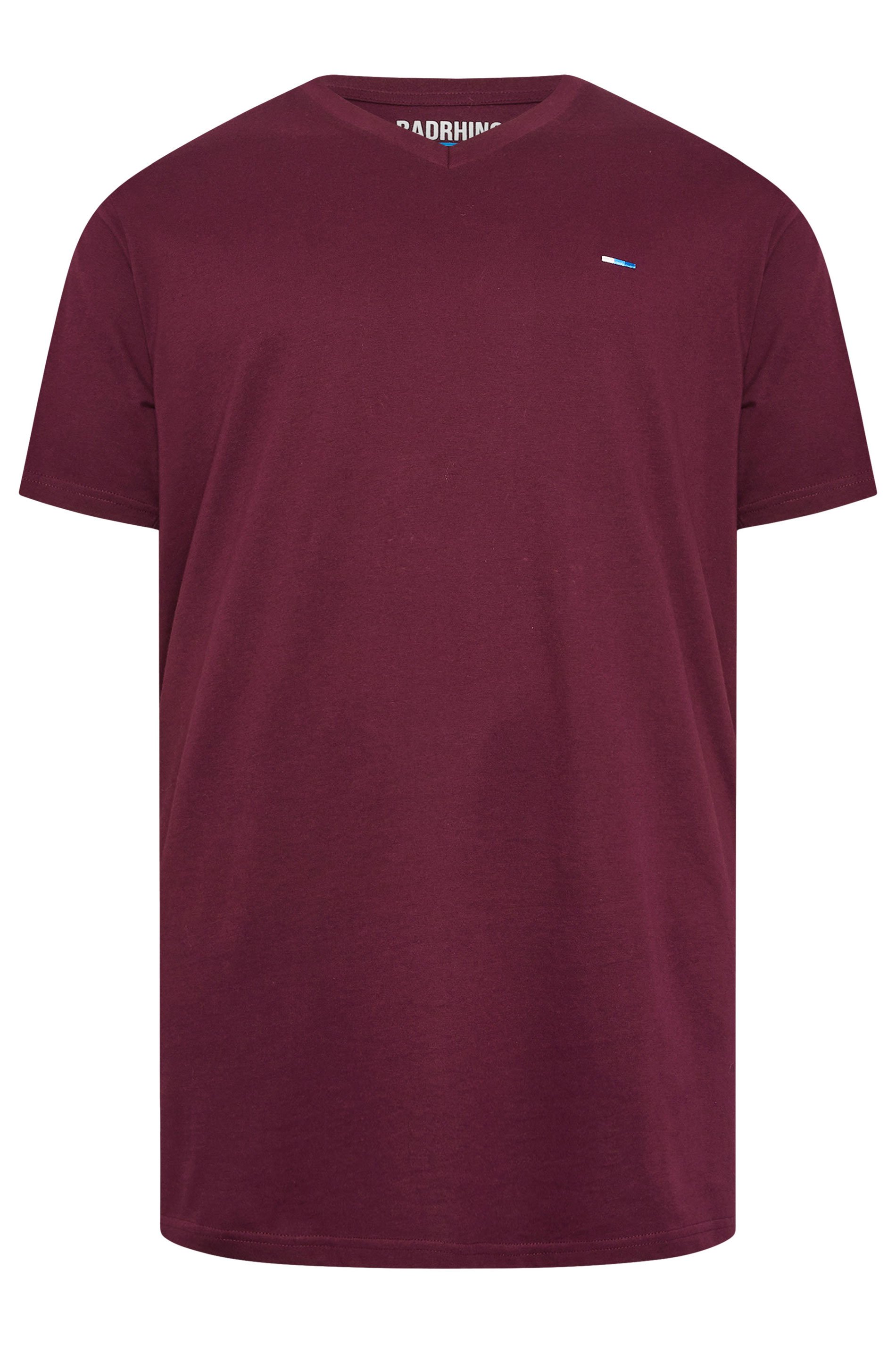 BadRhino Big & Tall Black/Red/Green/Blue/Navy Blue 5 Pack Extra Long V-Neck T-Shirts | BadRhino 2