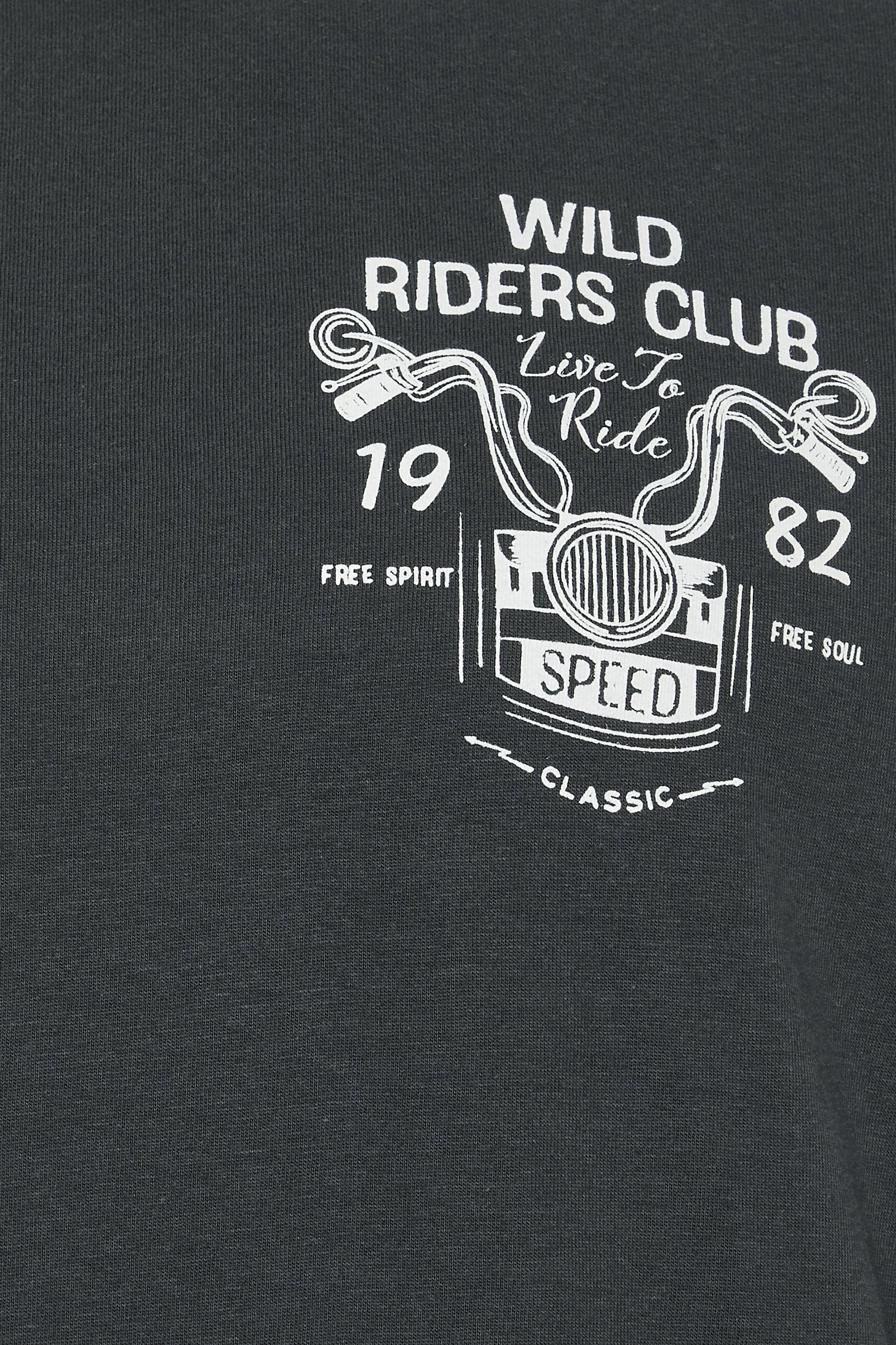 BadRhino Big & Tall Ebony Grey 'Wild Riders Club' T-Shirt | BadRhino 4