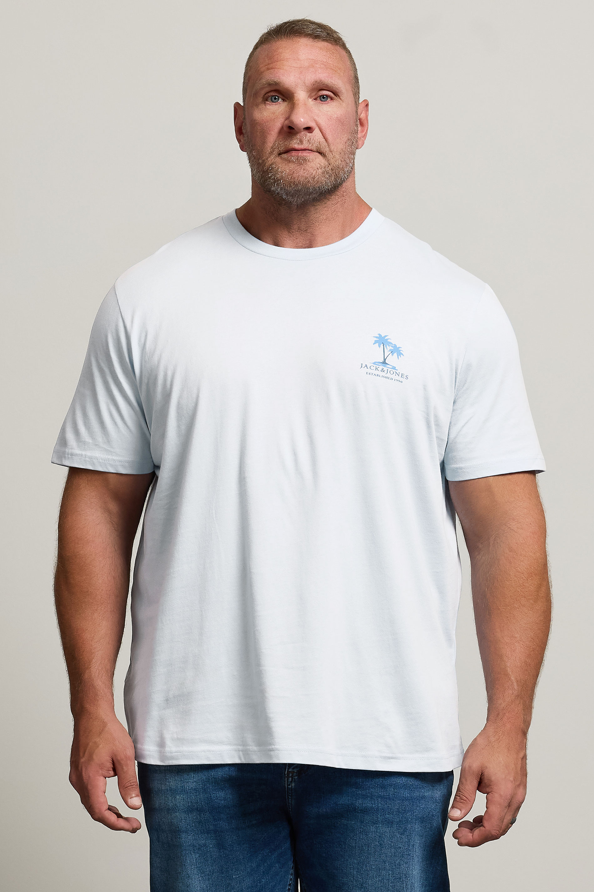 JACK & JONES Big & Tall 3 PACK Chambray Blue Summer Vibe T-Shirts 2
