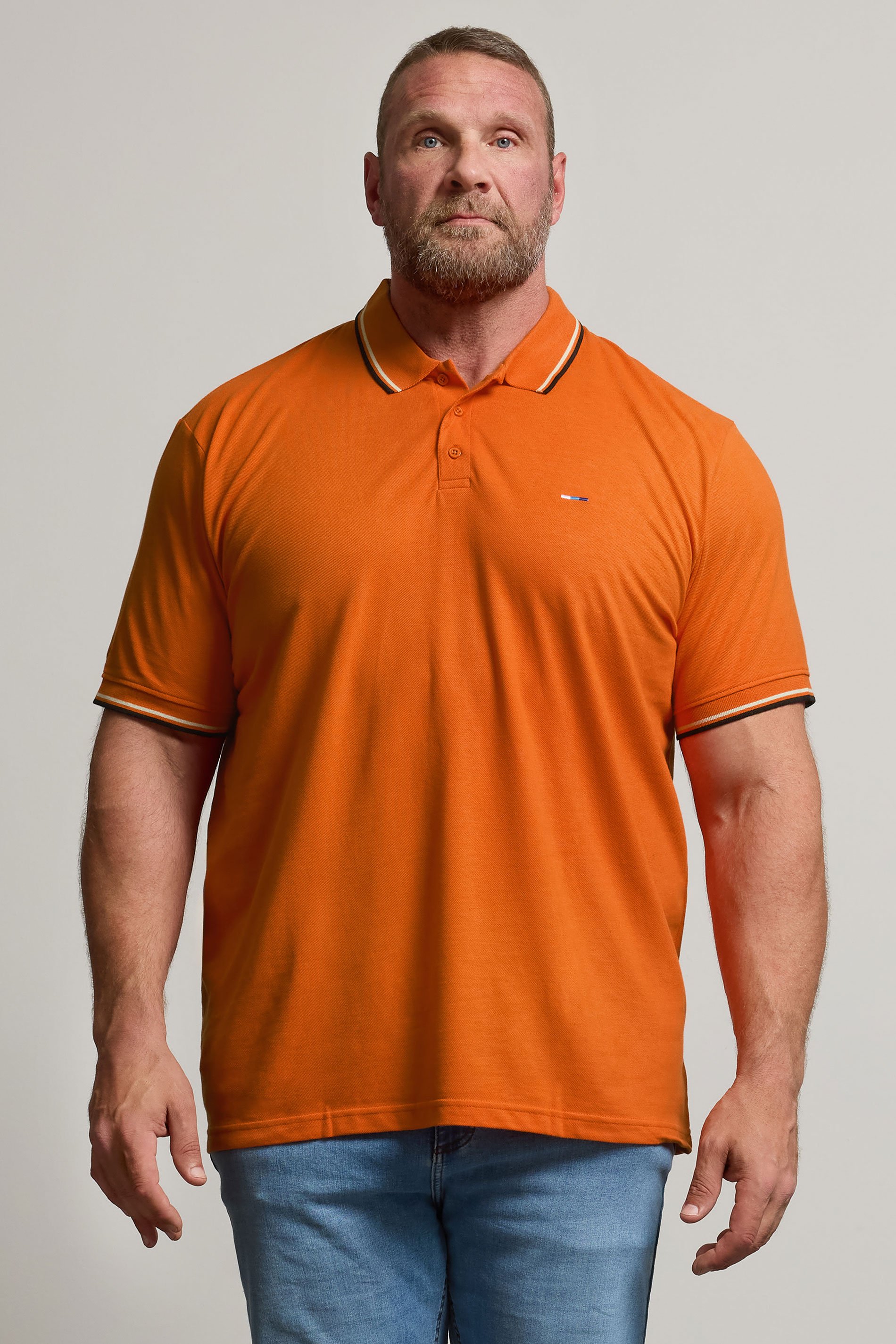 BadRhino Big & Tall Orange Tipped Polo Shirt | BadRhino  2