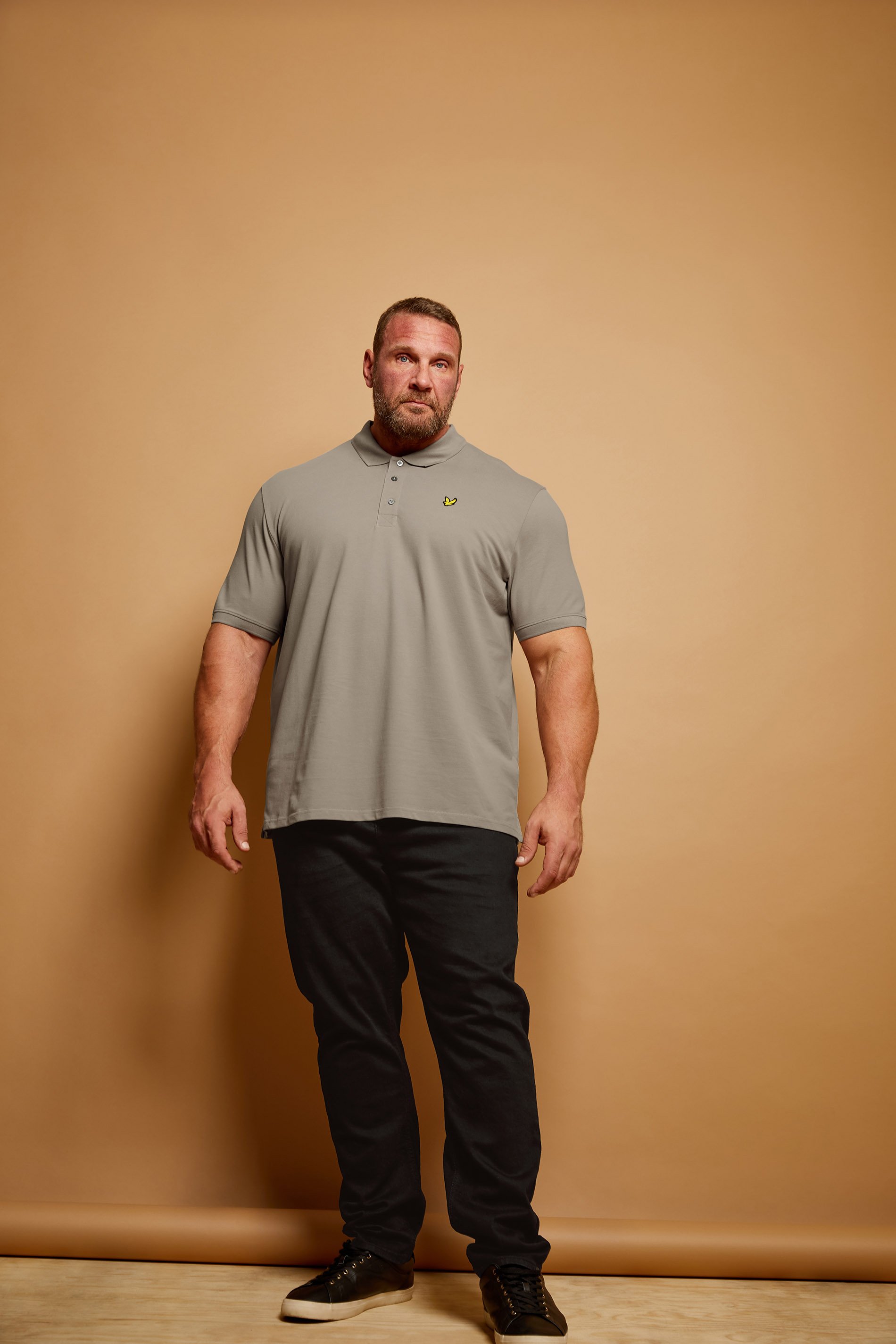 LYLE & SCOTT Big & Tall Stone Brown Short Sleeve Polo Shirt | BadRhino 1