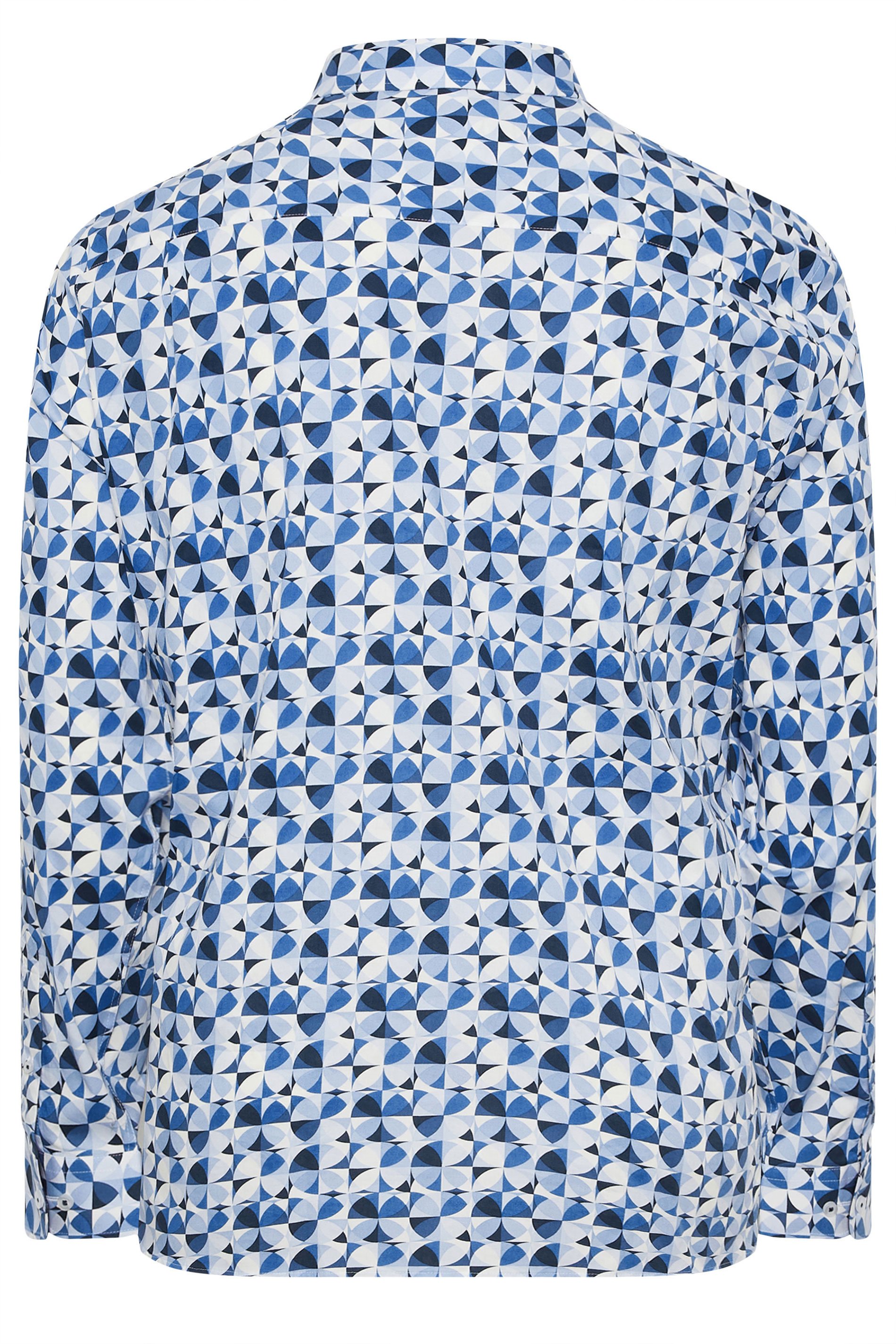 BadRhino Tailoring Big & Tall Light Blue Geometric Long Sleeve Shirt | BadRhino 8