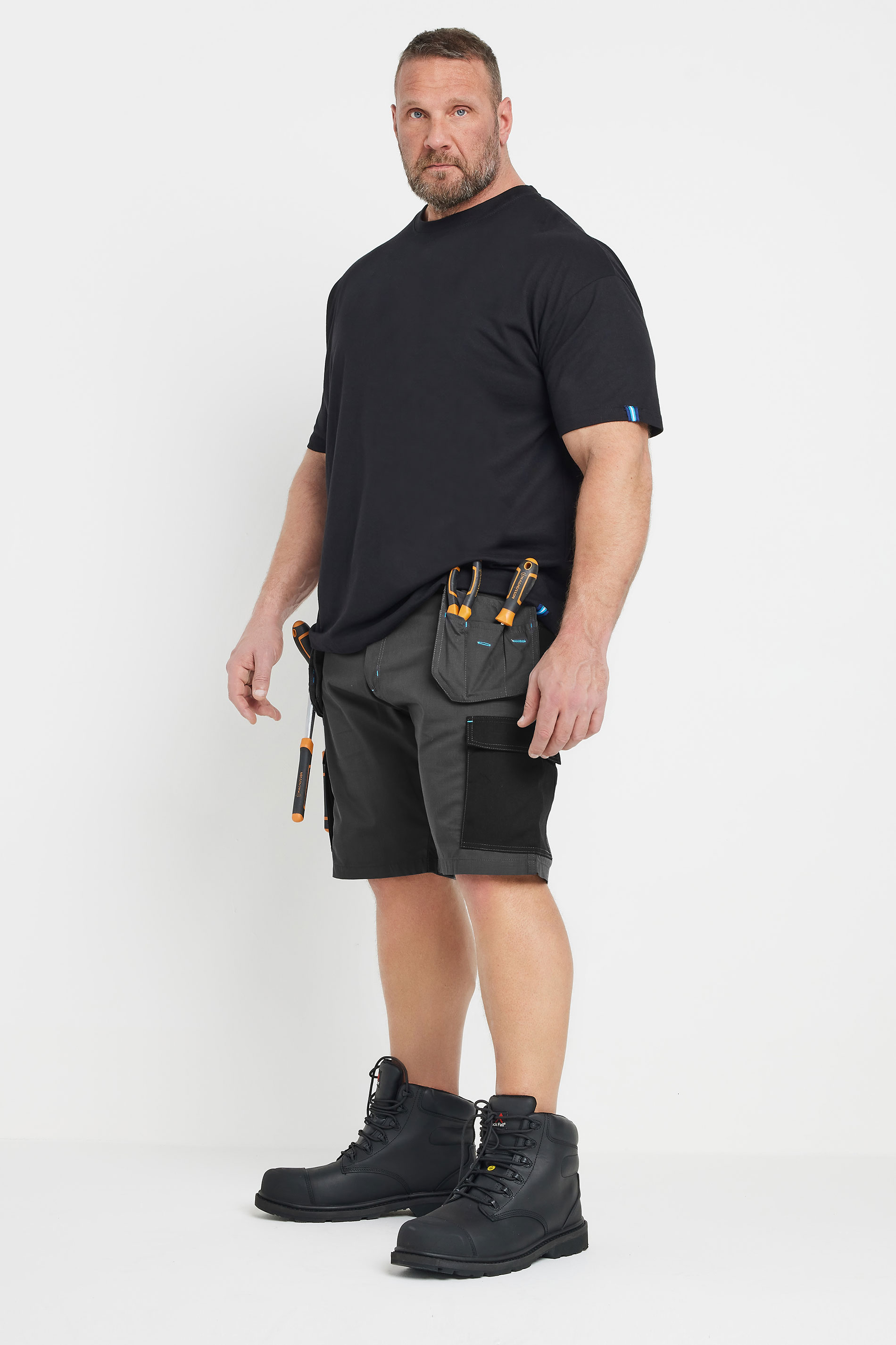 BadRhino Big & Tall Black Workwear Cargo Shorts | BadRhino 4