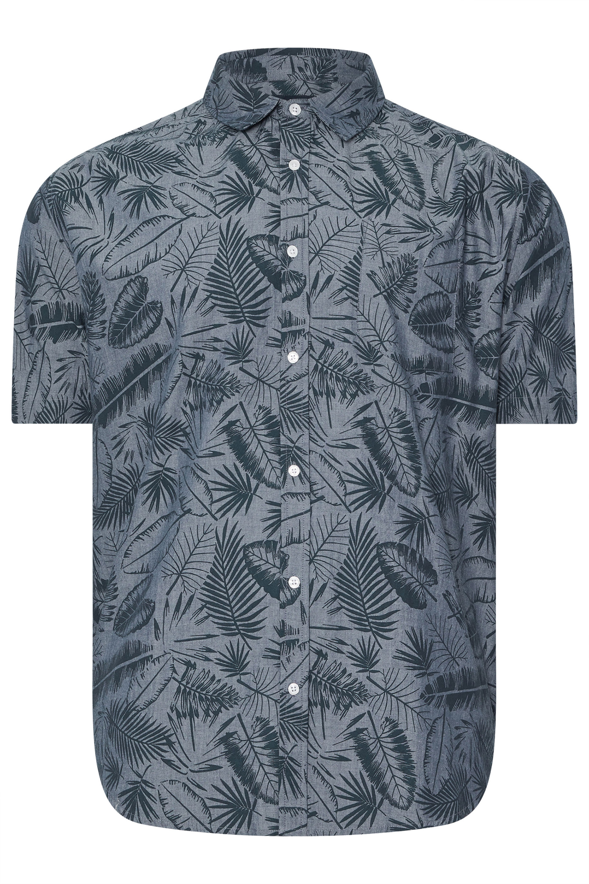 BadRhino Big & Tall Blue Chambray Leaf Shirt | BadRhino 7