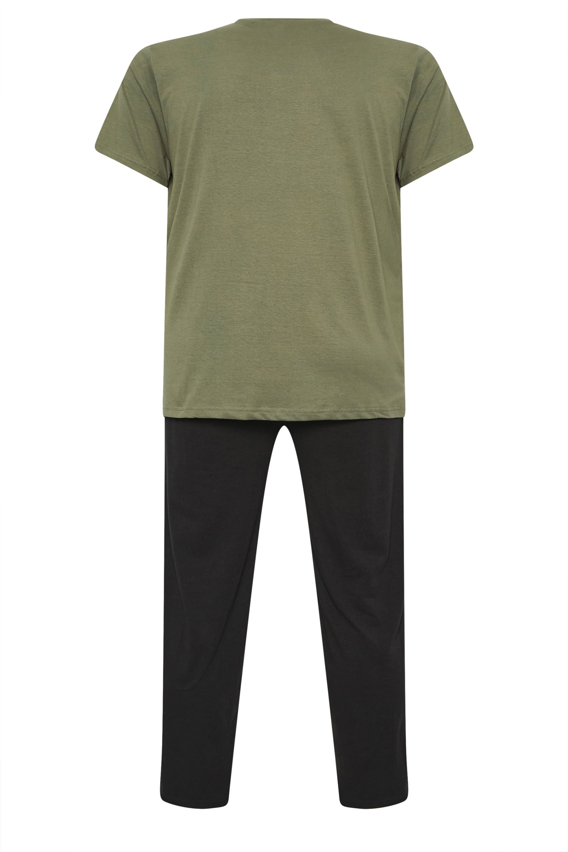 BadRhino Big & Tall Olive Green Lounge Trouser & T-Shirt Set | BadRhino 6