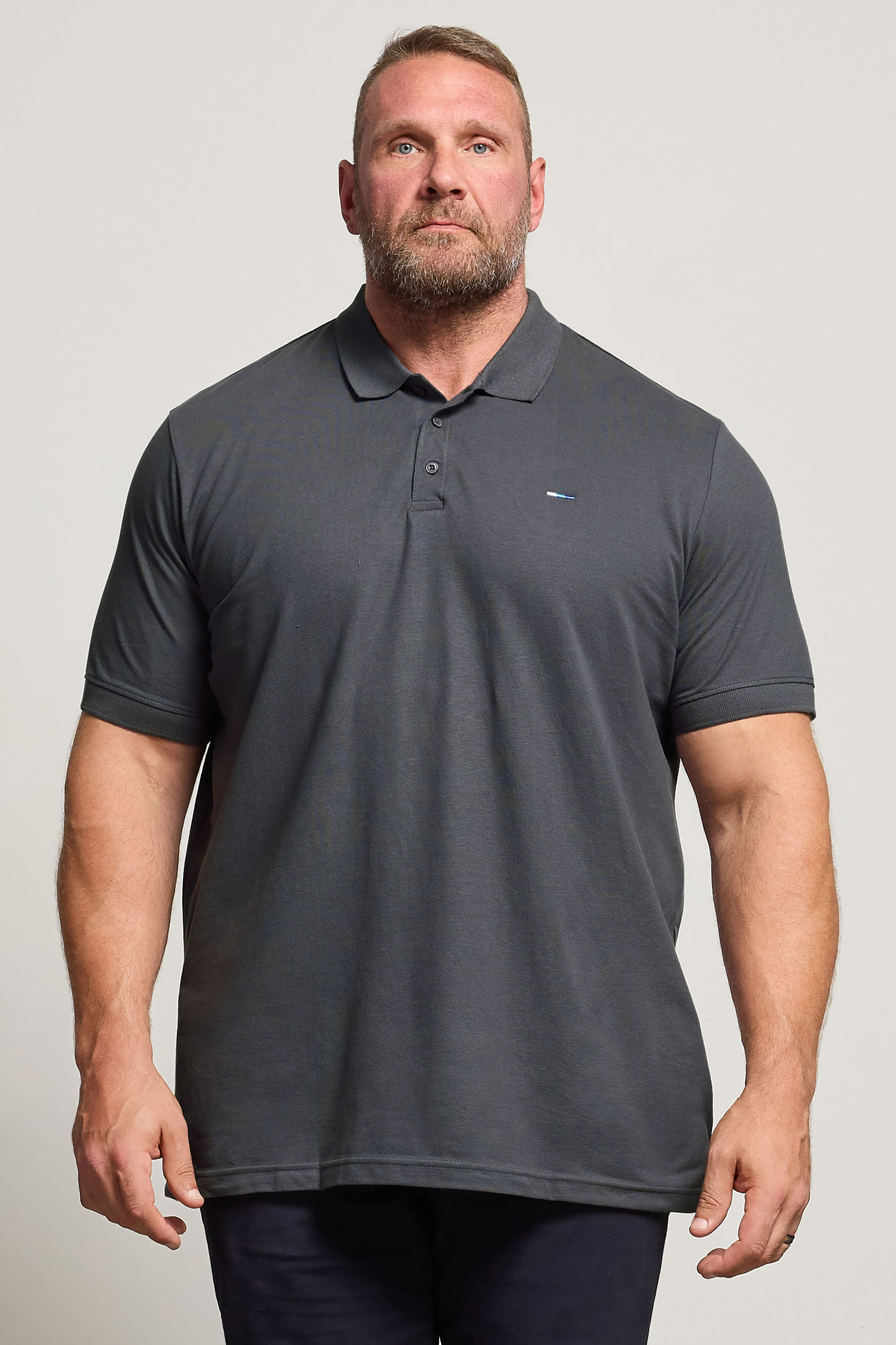 BadRhino Big & Tall Dark Grey Polo Shirt | BadRhino 1