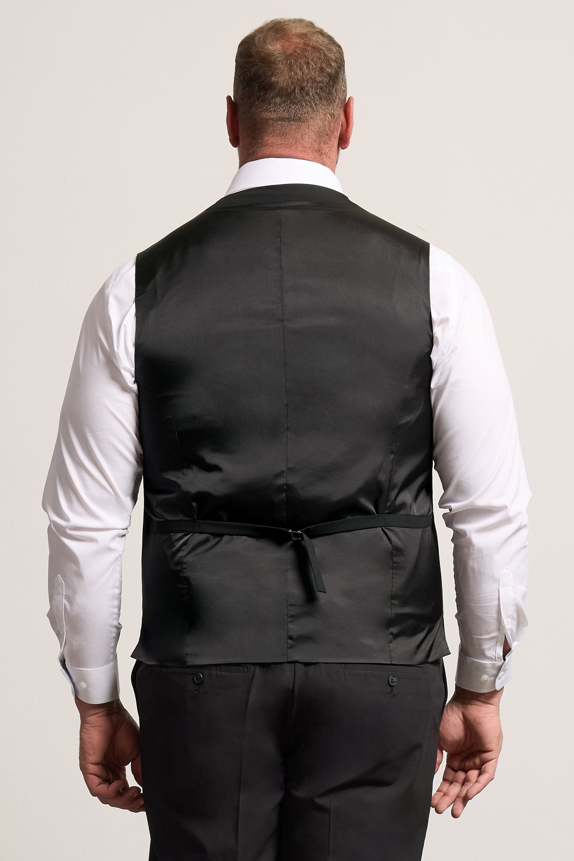 D555 Big & Tall Black Suit Waistcoat | BadRhino 2