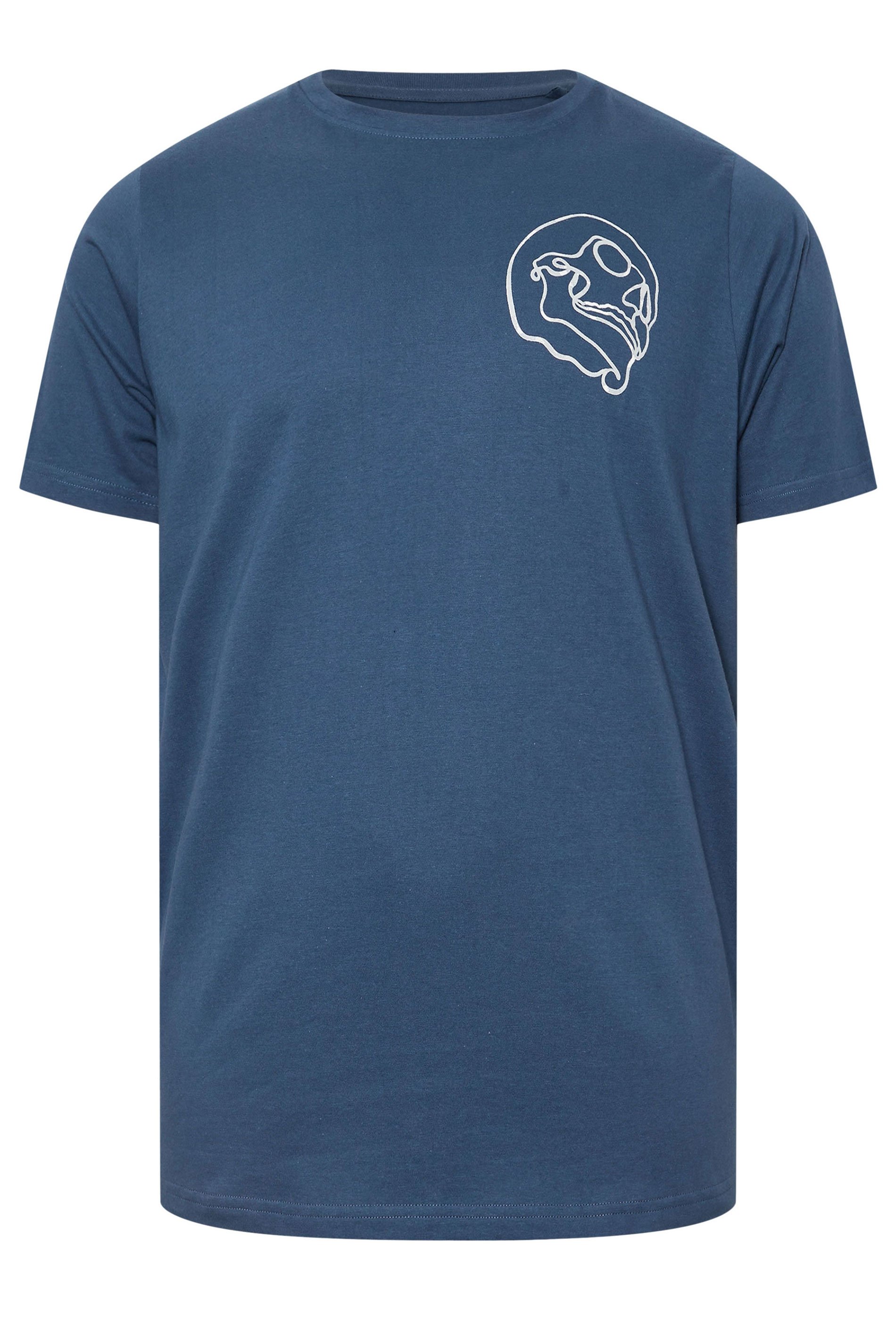 BadRhino Big & Tall Blue Skull Print Graphic T-Shirt | BadRhino 7