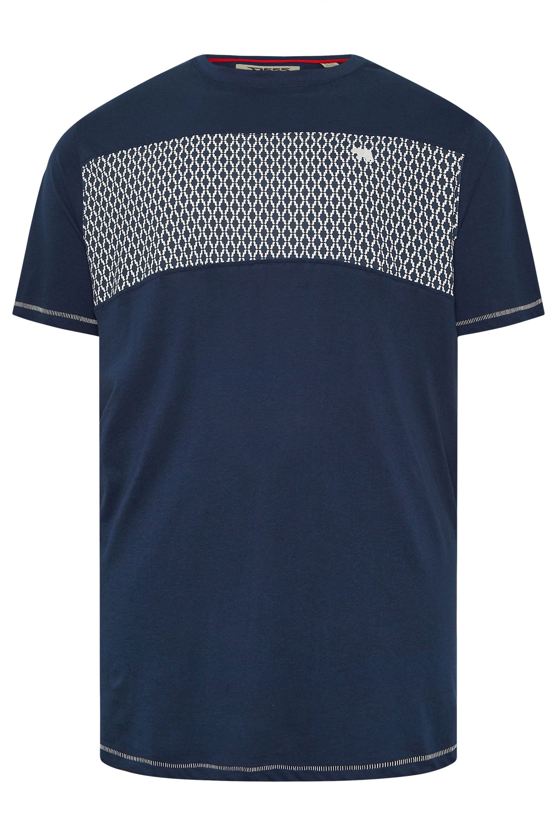 D555 Big & Tall Navy Blue Cut & Sew T-Shirt | BadRhino 3