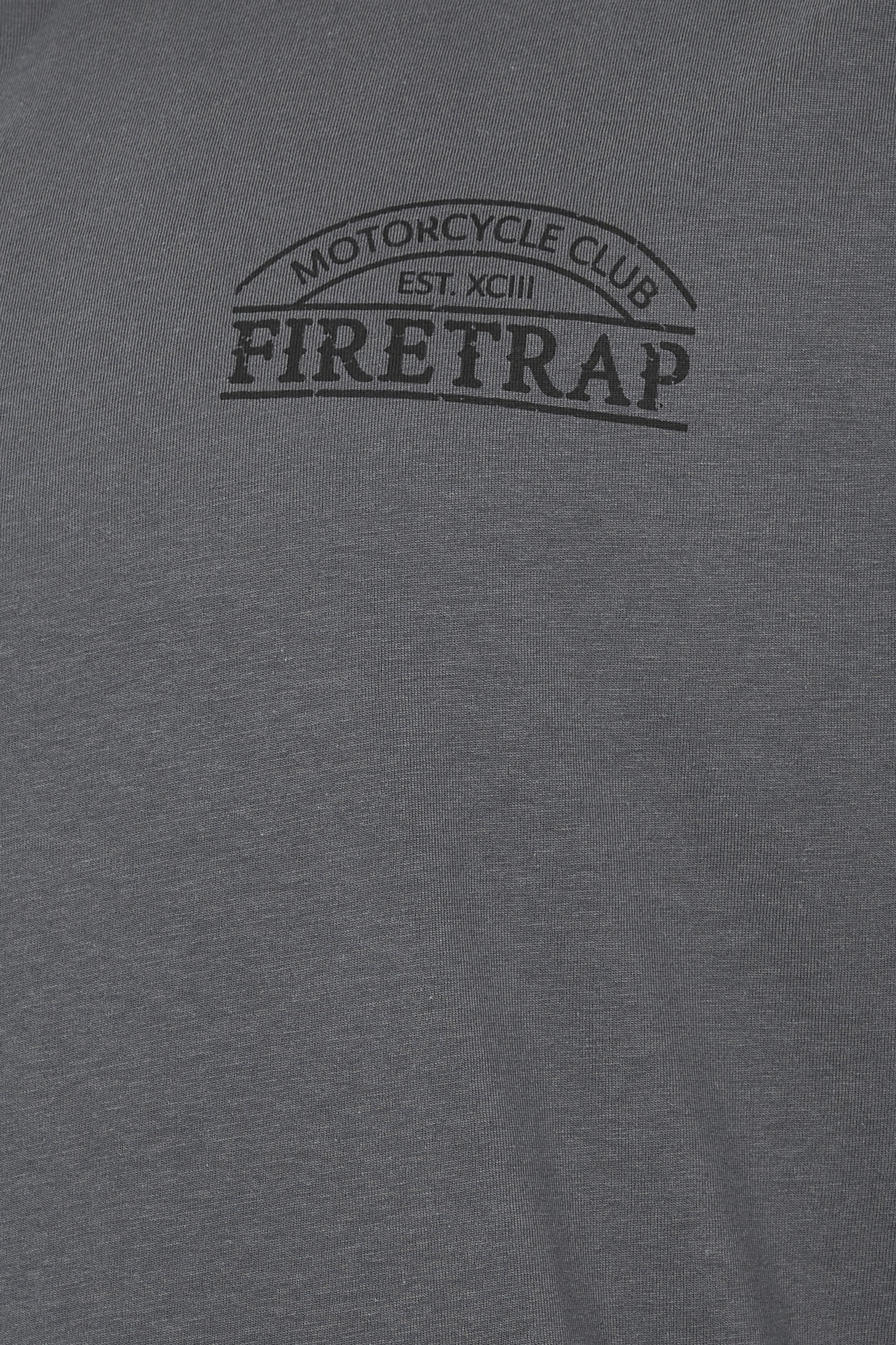FIRETRAP Big & Tall Grey Storm Skull Print T-Shirt | BadRhino 3