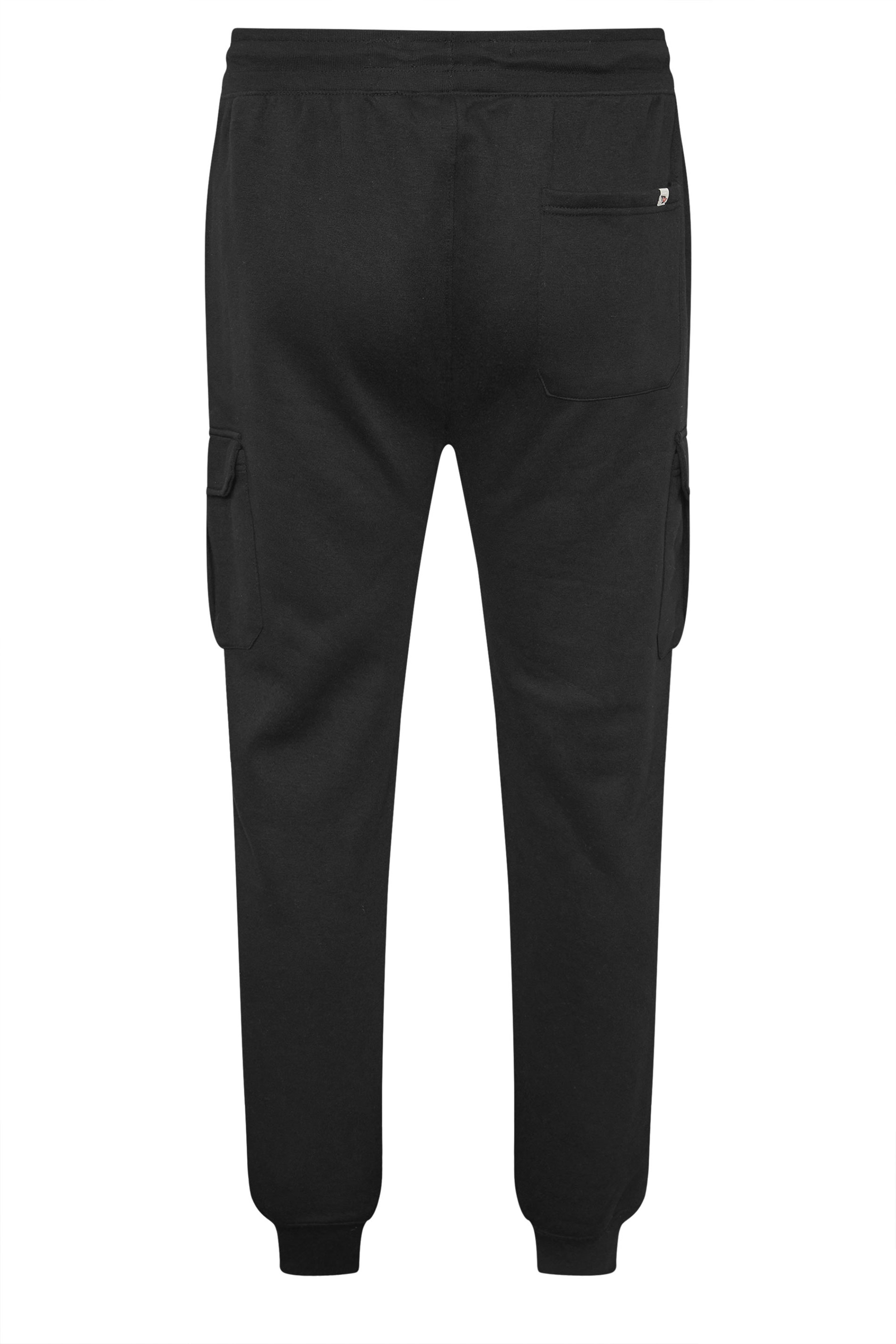 D555 Big & Tall Black Cargo Cuffed Joggers | BadRhino 5