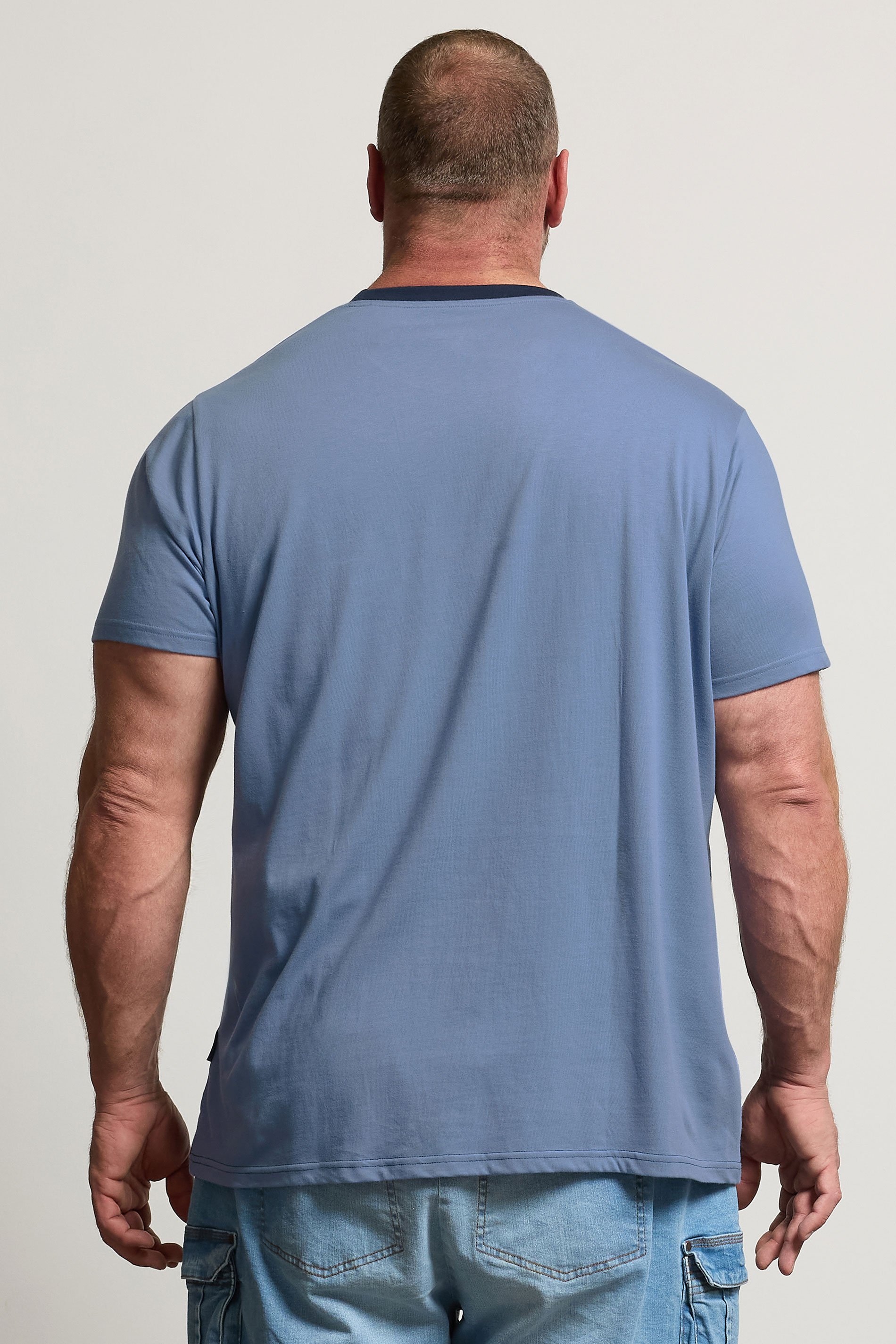 BadRhino Big & Tall Blue Cut & Sew Scripted T-Shirt | BadRhino 3